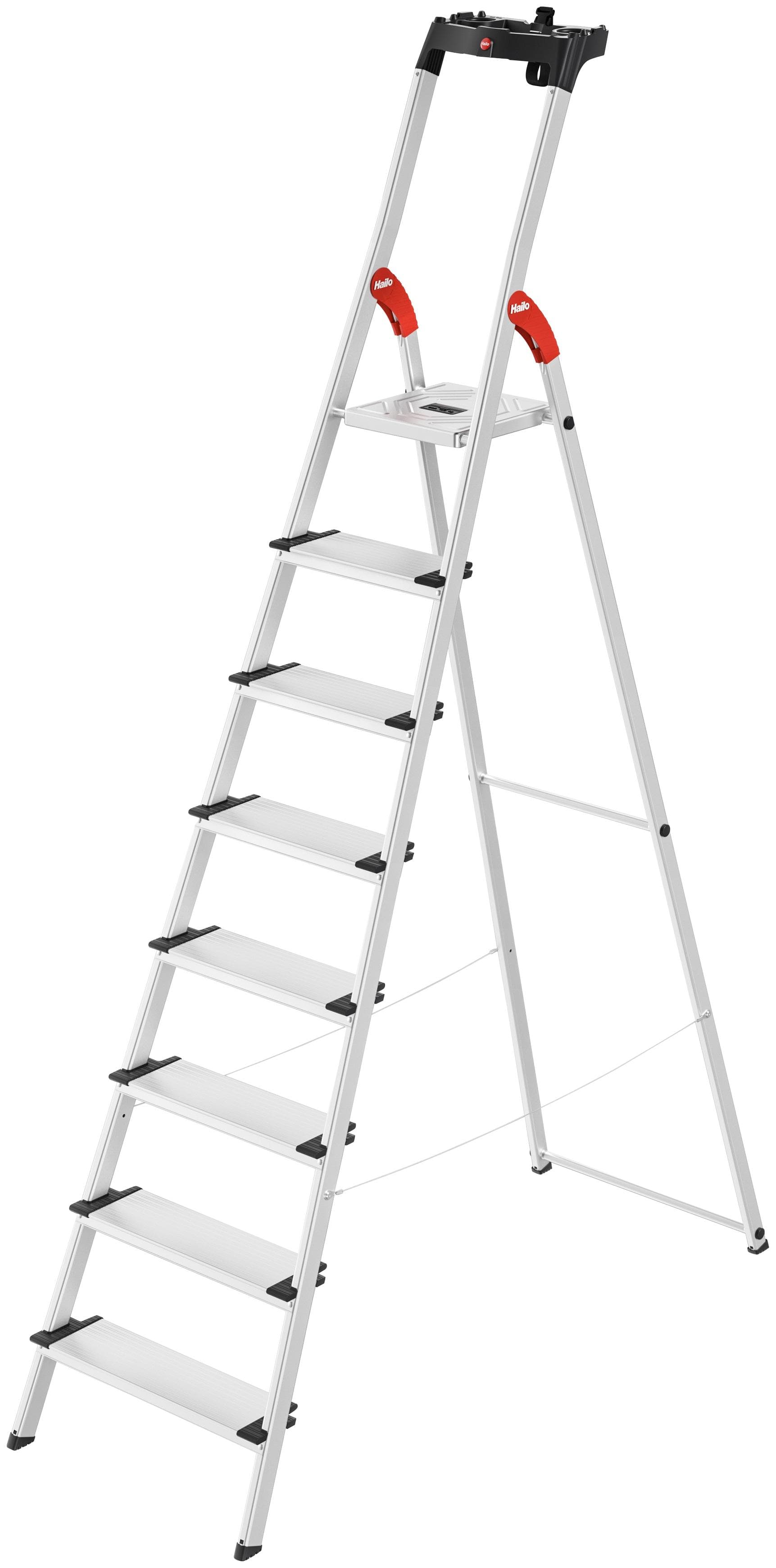 Hailo L80 ComfortLine Alu-Sicherheits-Stehleiter 8 Stufen