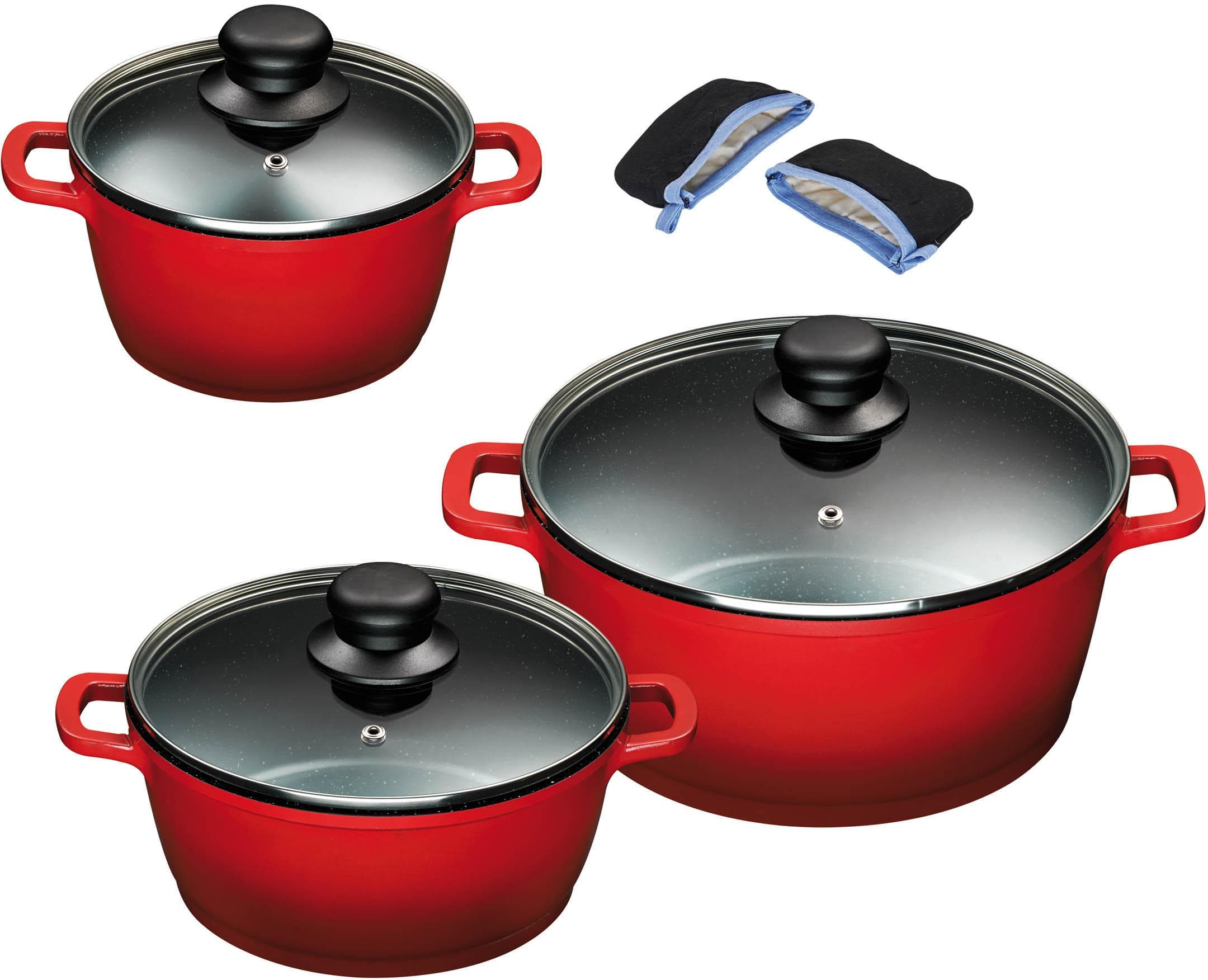 KING Topf-Set ALUGUSS RED 6-teilig Induktion Rot