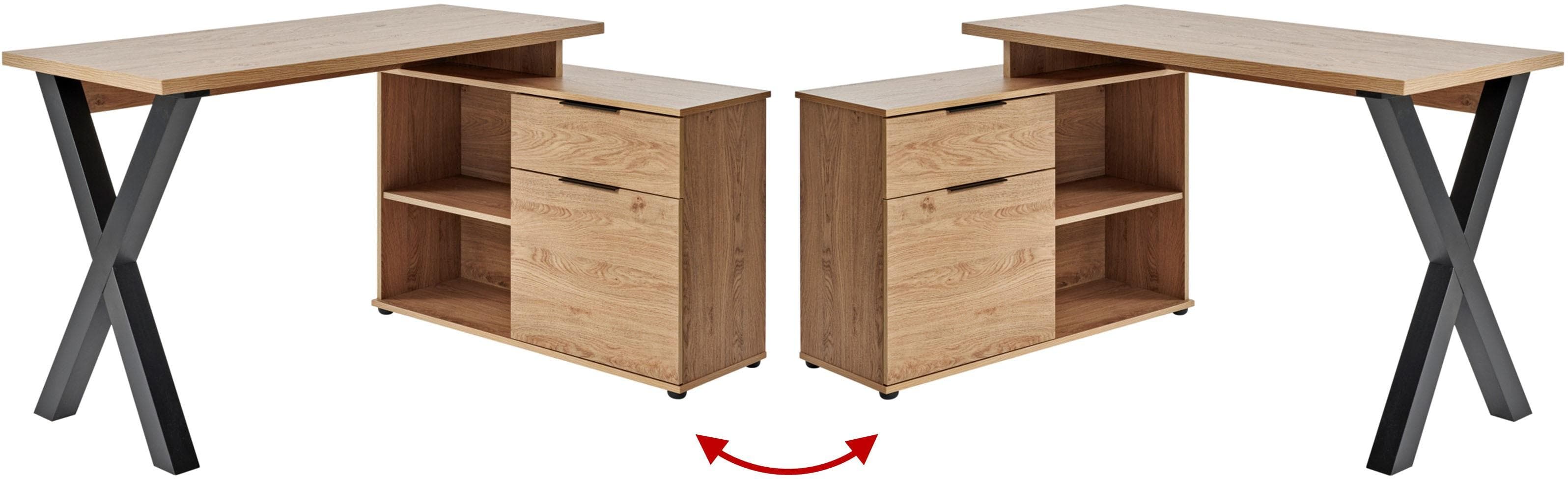 Eckschreibtisch JAHNKE X-CLUB C 40 E Schwarz Montana Eiche