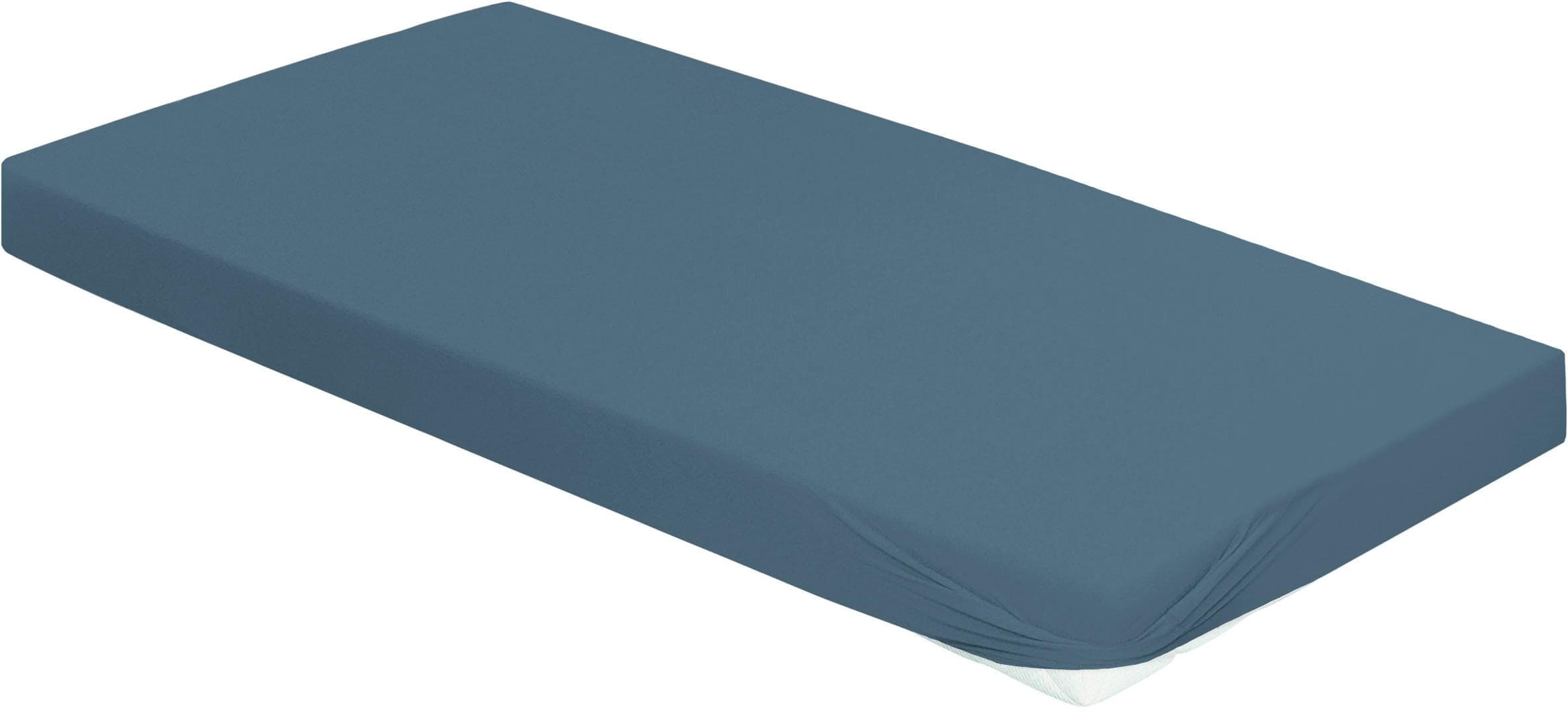 Bierbaum Jersey Spannbettlaken Blau Jeans 90-100x190-220 cm