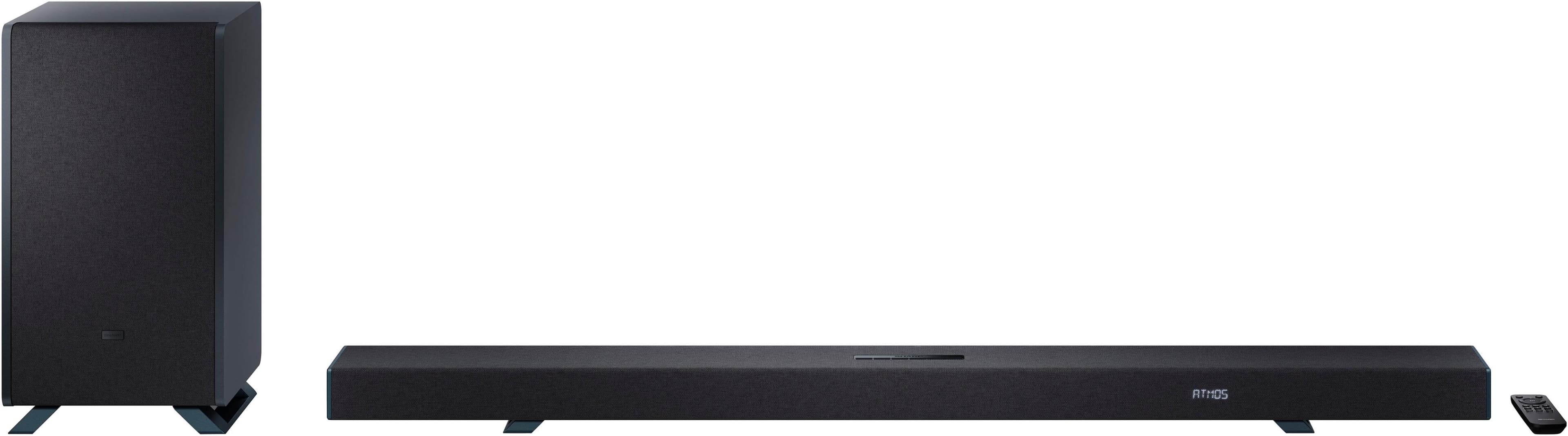SHARP Soundbar HT-SBW55121 5.1.2 Dolby Atmos/DTS:X mit Drahtlos-Subwoofer Schwarz