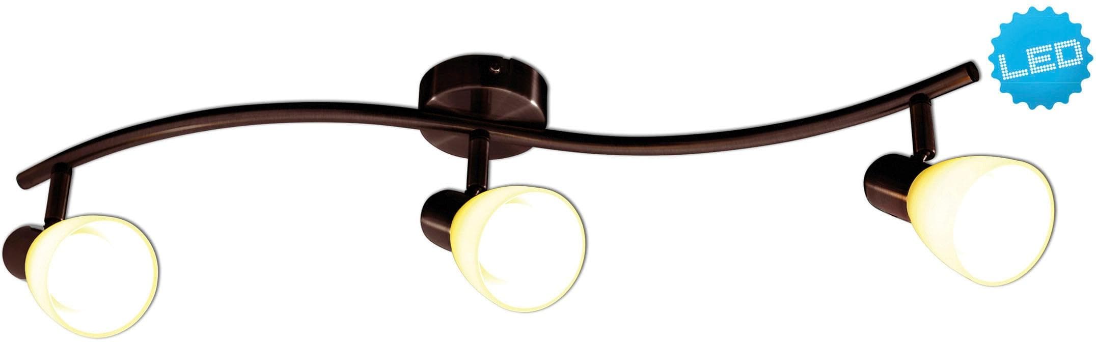 NÄVE LED Deckenspot Mestre Braun 3er LED Wand- und Deckenspot