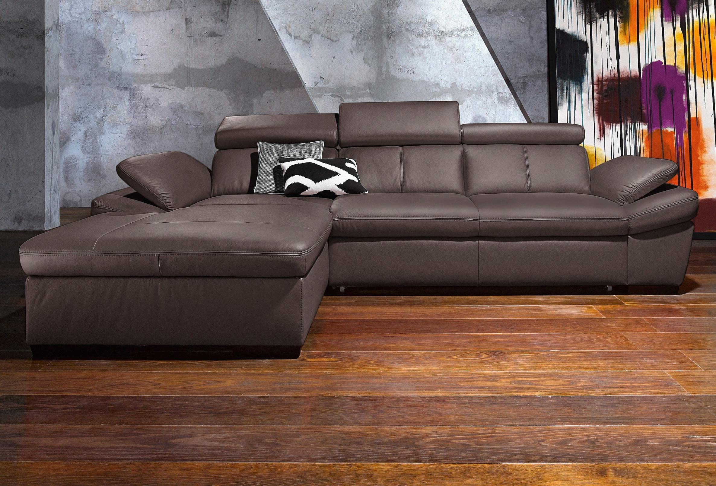Ecksofa Salerno EXXPO mit Bettfunktion und Recamiere