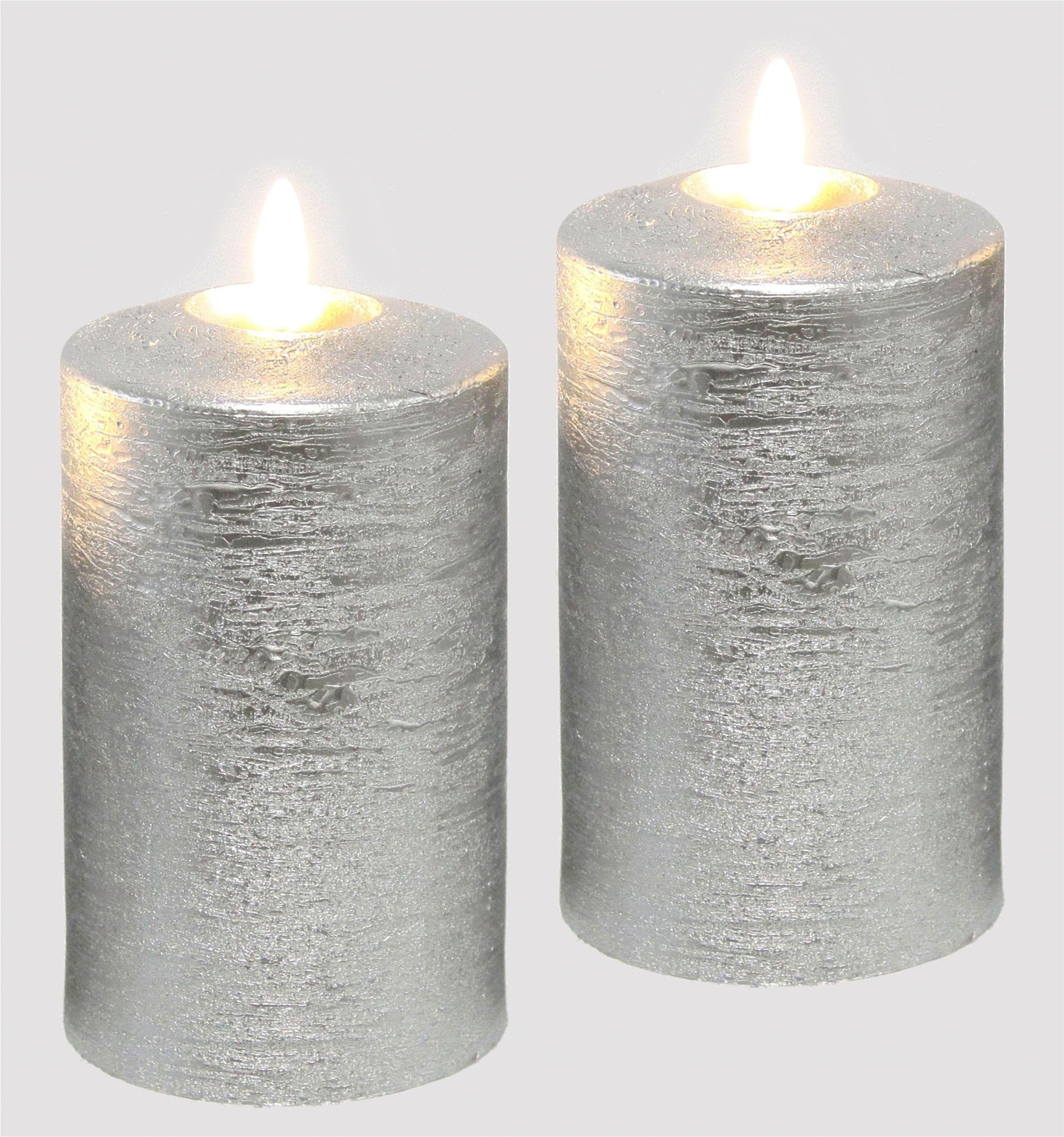 I.GE.A. LED-Kerzen Batteriebetriebene Echtwachs 12,5 cm Set 2-tlg. Warmweiß