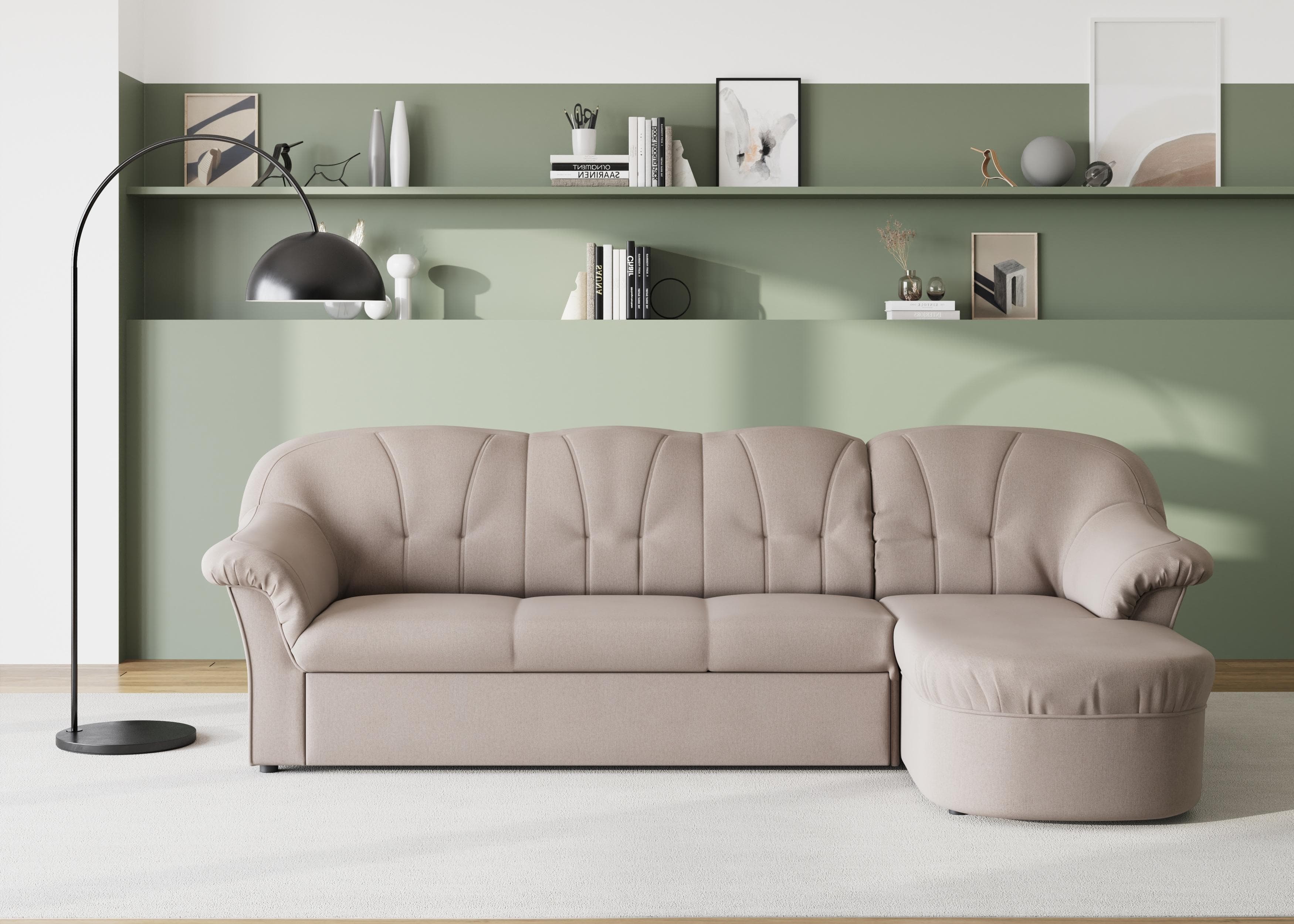 DOMO COLLECTION Ecksofa Pegnitz L-Form Grau mit Bettfunktion