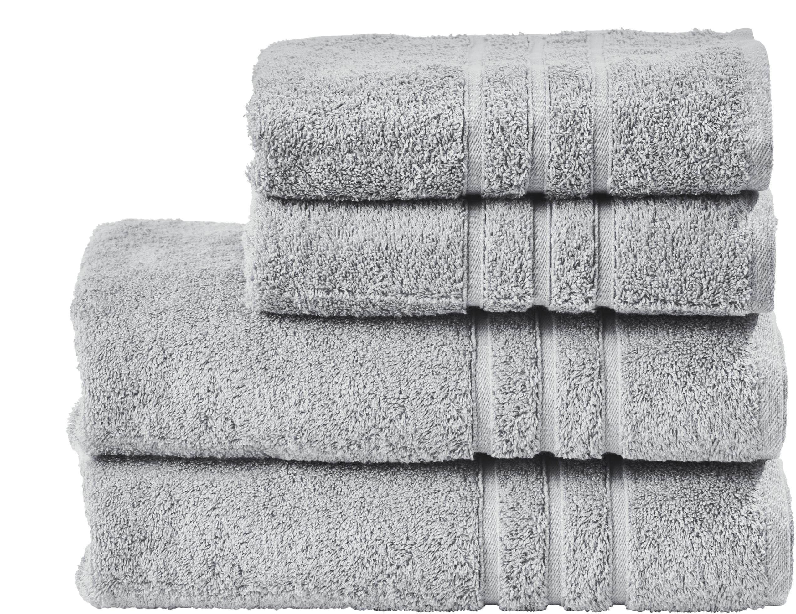 Handtuch Set aus Walkfrottier und Baumwolle in silbergrau