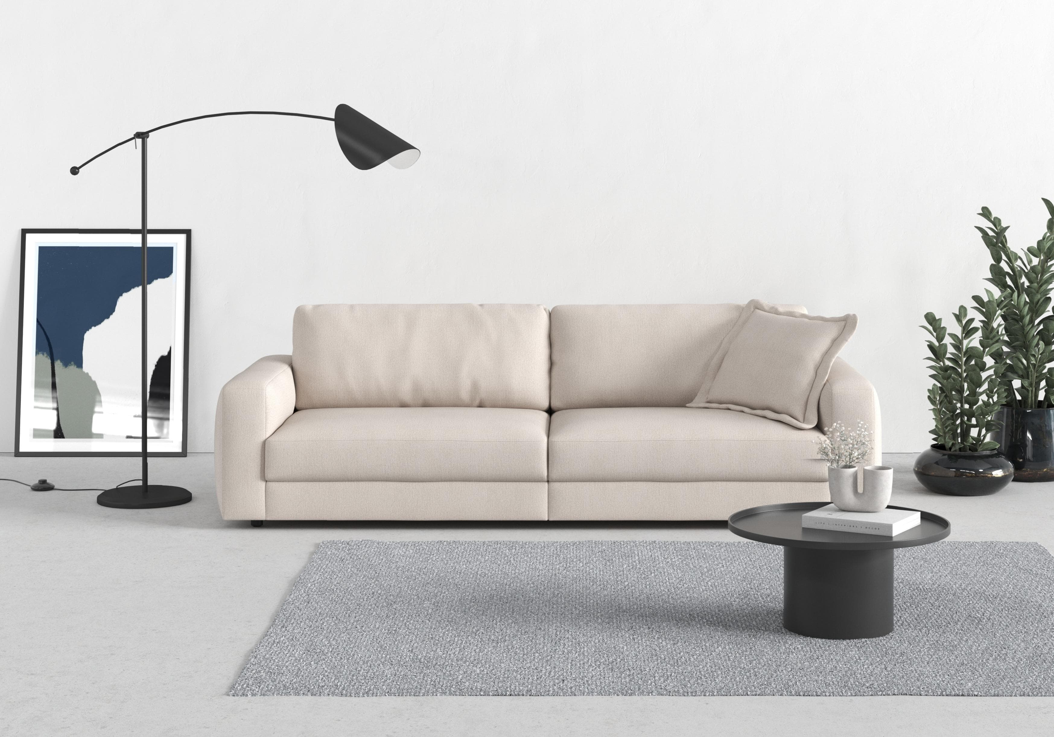 TRENDMANUFAKTUR Bourbon Big-Sofa Grau 264cm Polyester