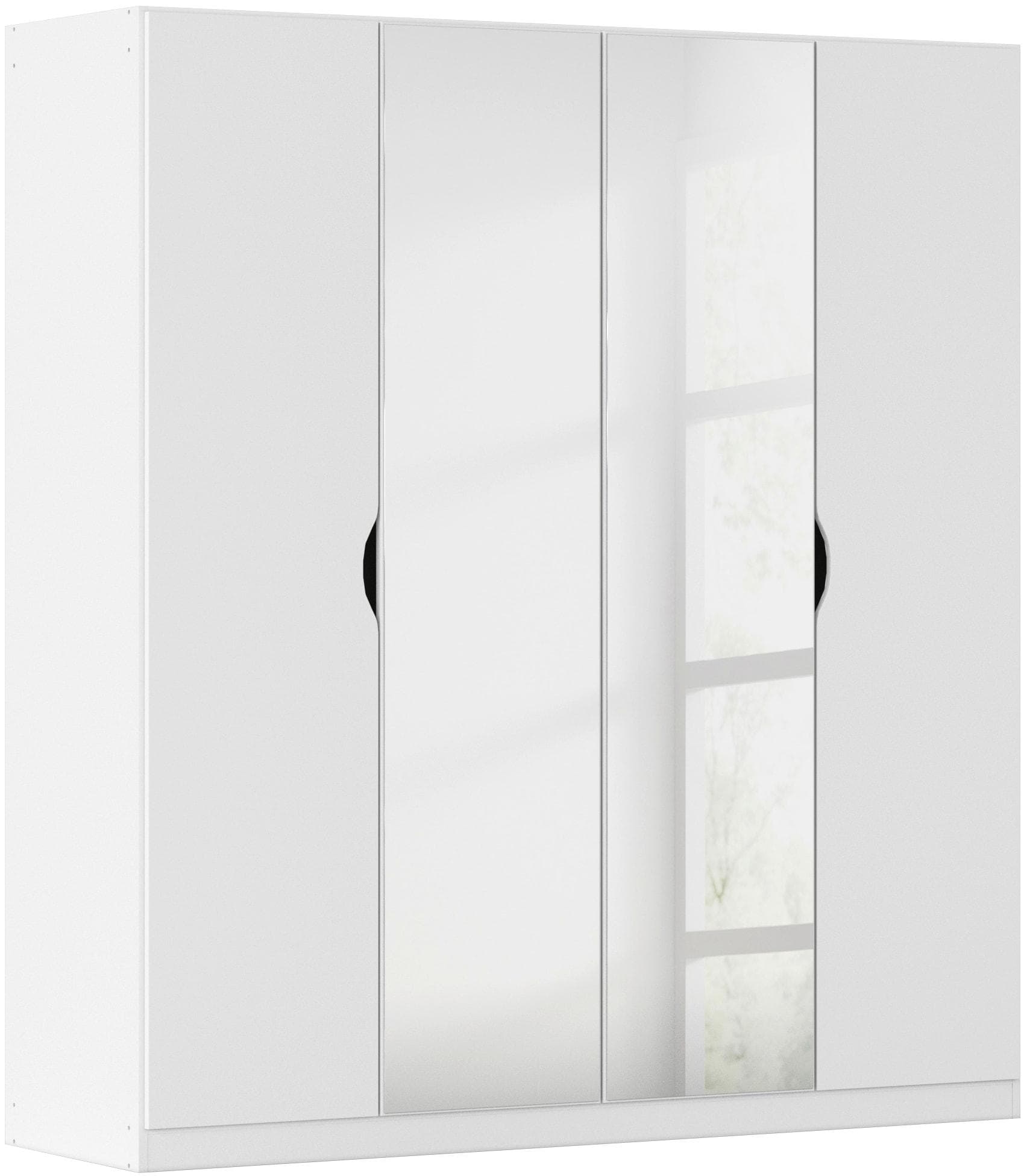 Drehtürenschrank mit Spiegel & Griffmulden | Garderobenschrank