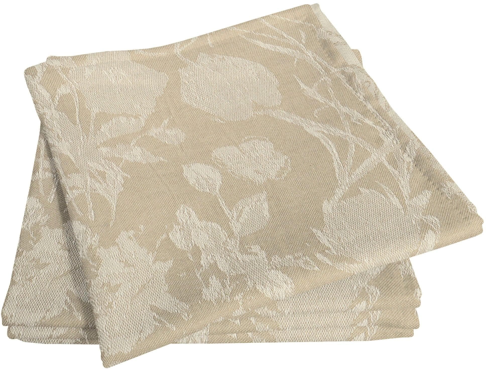 ADAM Stoffservietten Flower Cuvée Light 4er-Set Beige Bio-Baumwolle