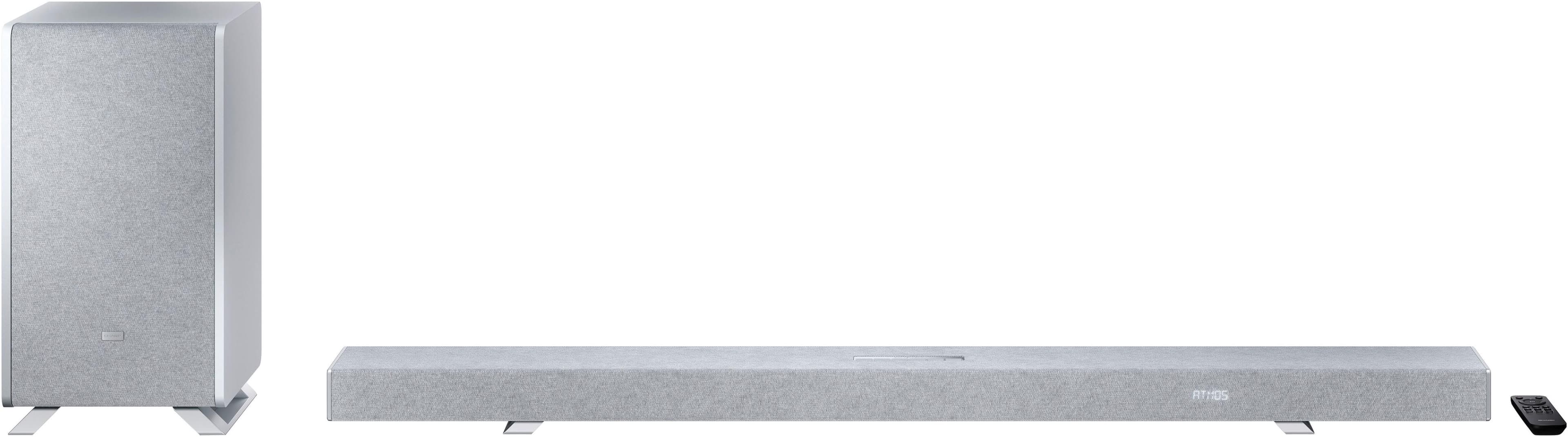 SHARP Soundbar HT-SBW55121 5.1.2 Dolby Atmos/DTS:X mit Drahtlos-Subwoofer Silber