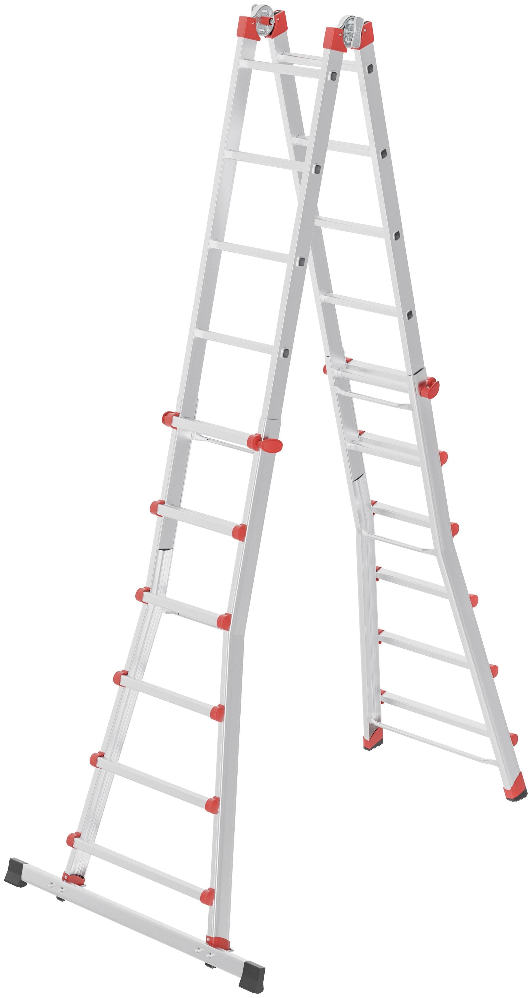 Hailo M80 Multifunktionsleiter Aluminium Rot