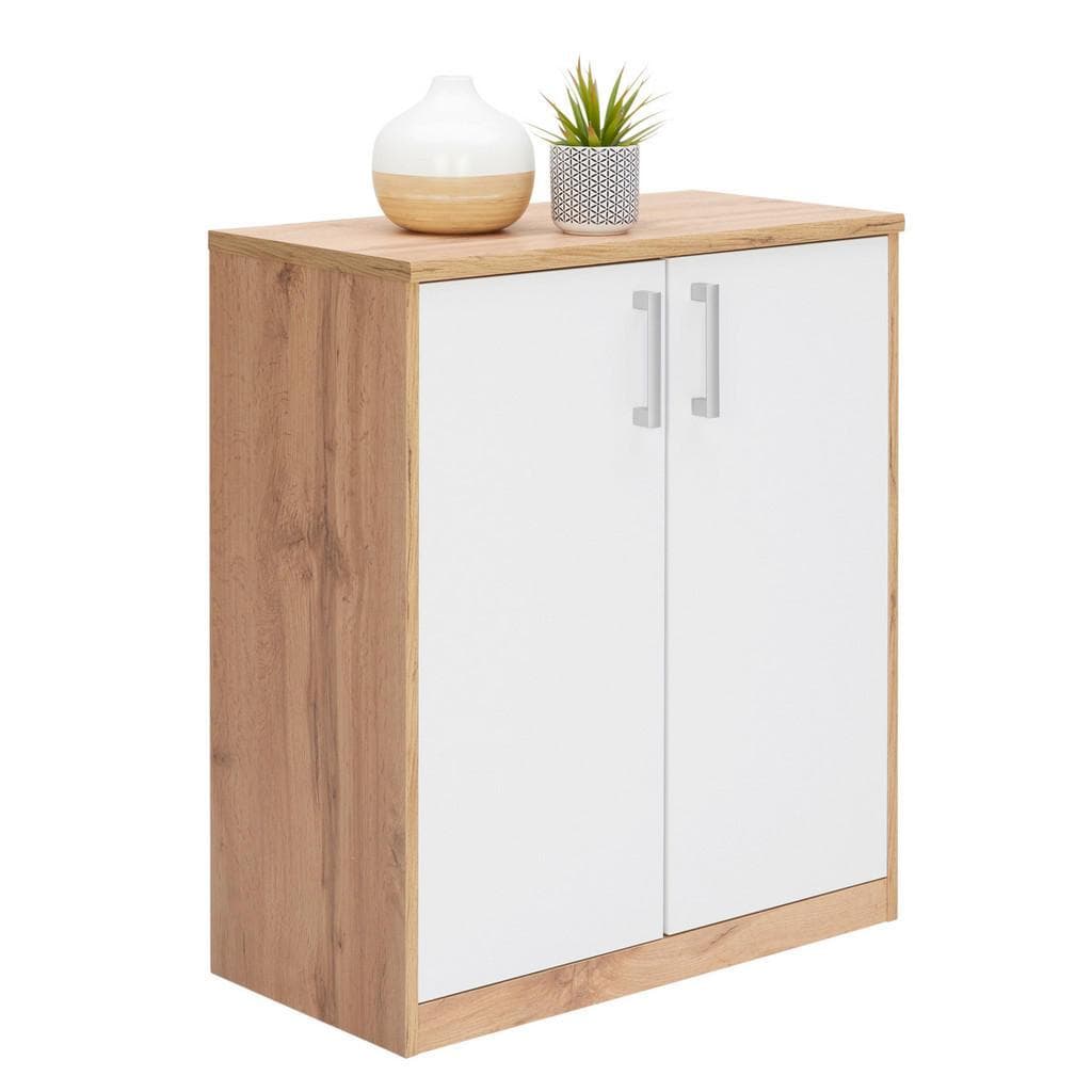 Xora Kommode Weiß Eiche Wotan Holzwerkstoff 2 Fächer