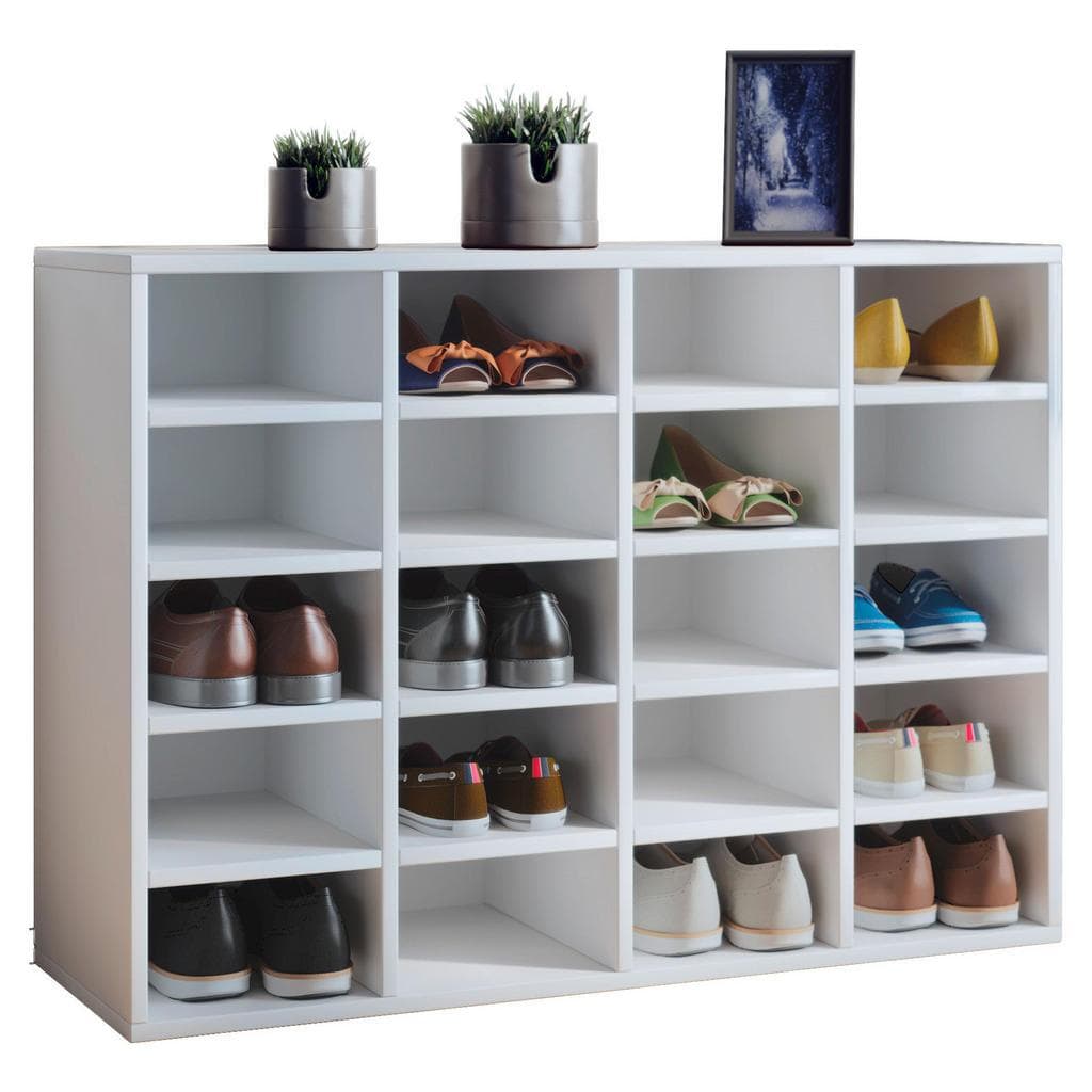 Mid.you Schuhregal Weiß Holzwerkstoff 16 Fächer