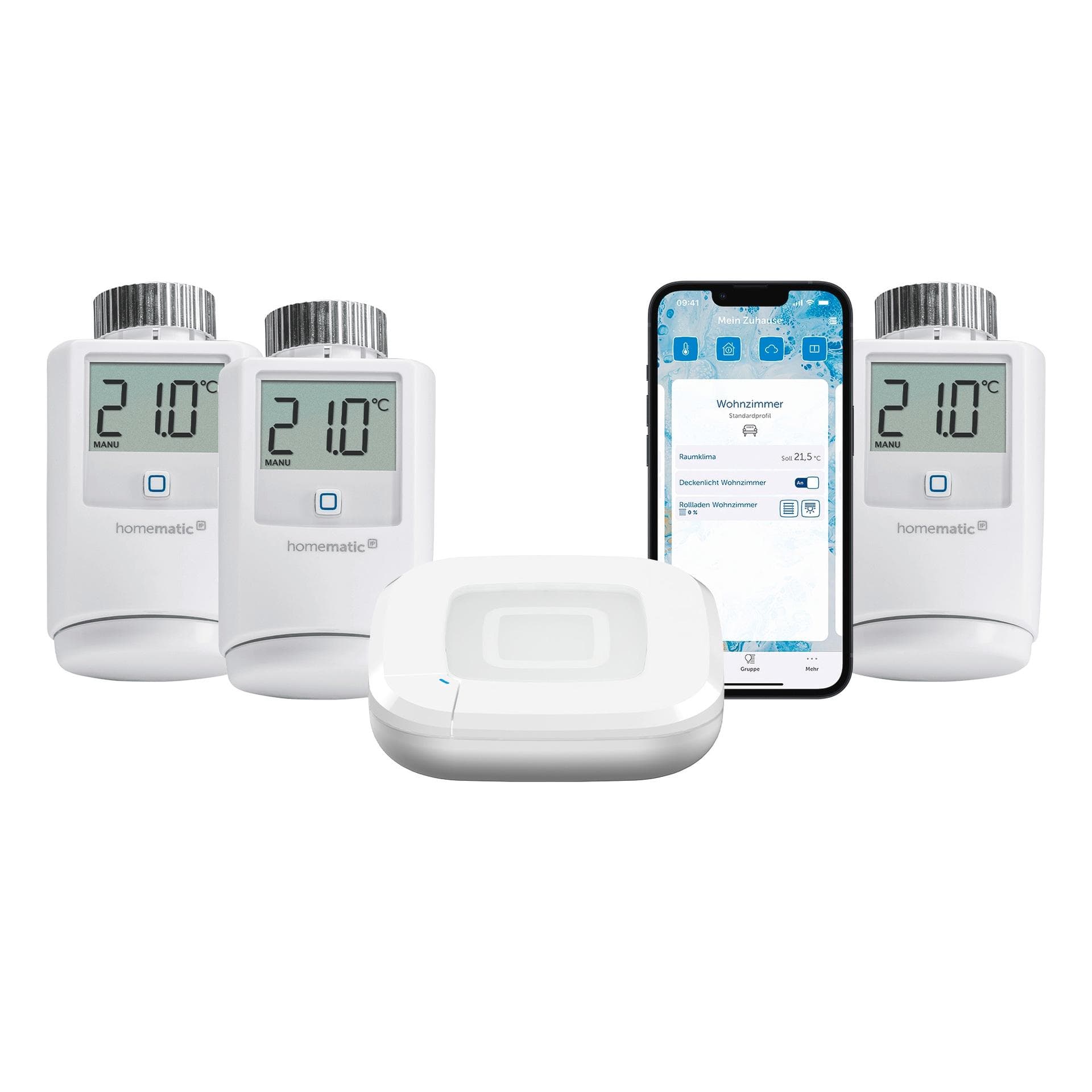 HOMEMATIC IP Heizkörperthermostat Starter Bundle Heizen für 3 Heizkörper