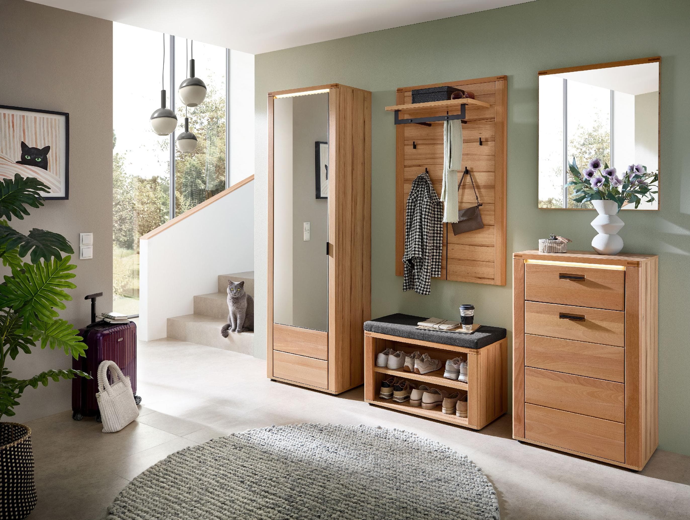 Garderobenset vito CAMBRA mit Spiegel und Bank