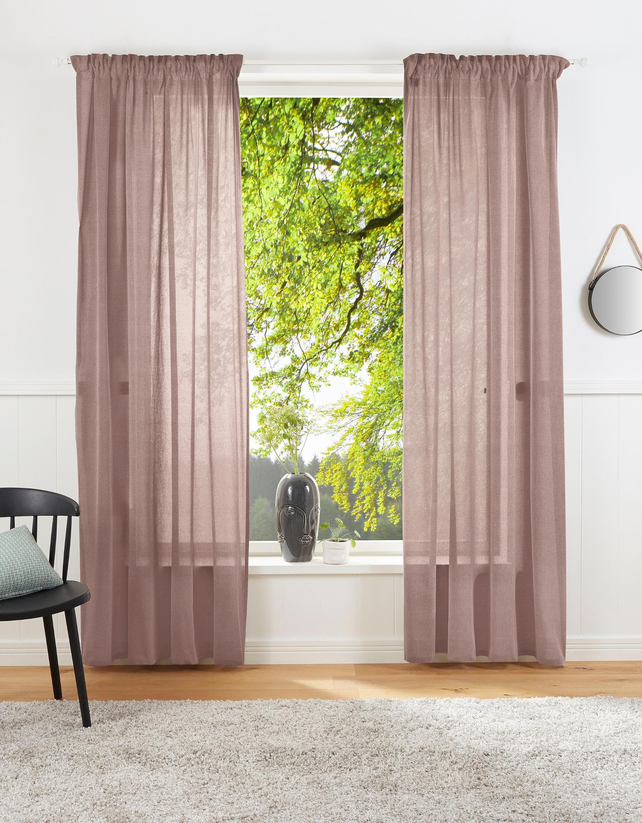 Vorhang Lanea Braun Leinenoptik Baumwolle Polyester
