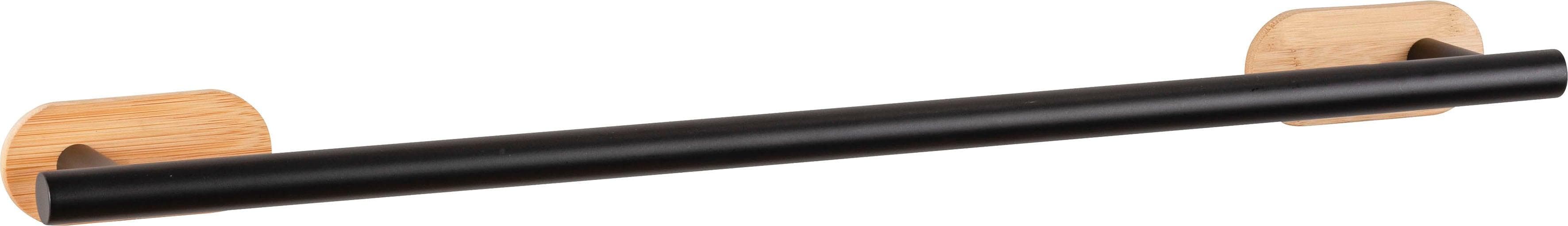 WENKO Handtuchstange Turbo-Loc Orea Schwarz Bambus 60 cm
