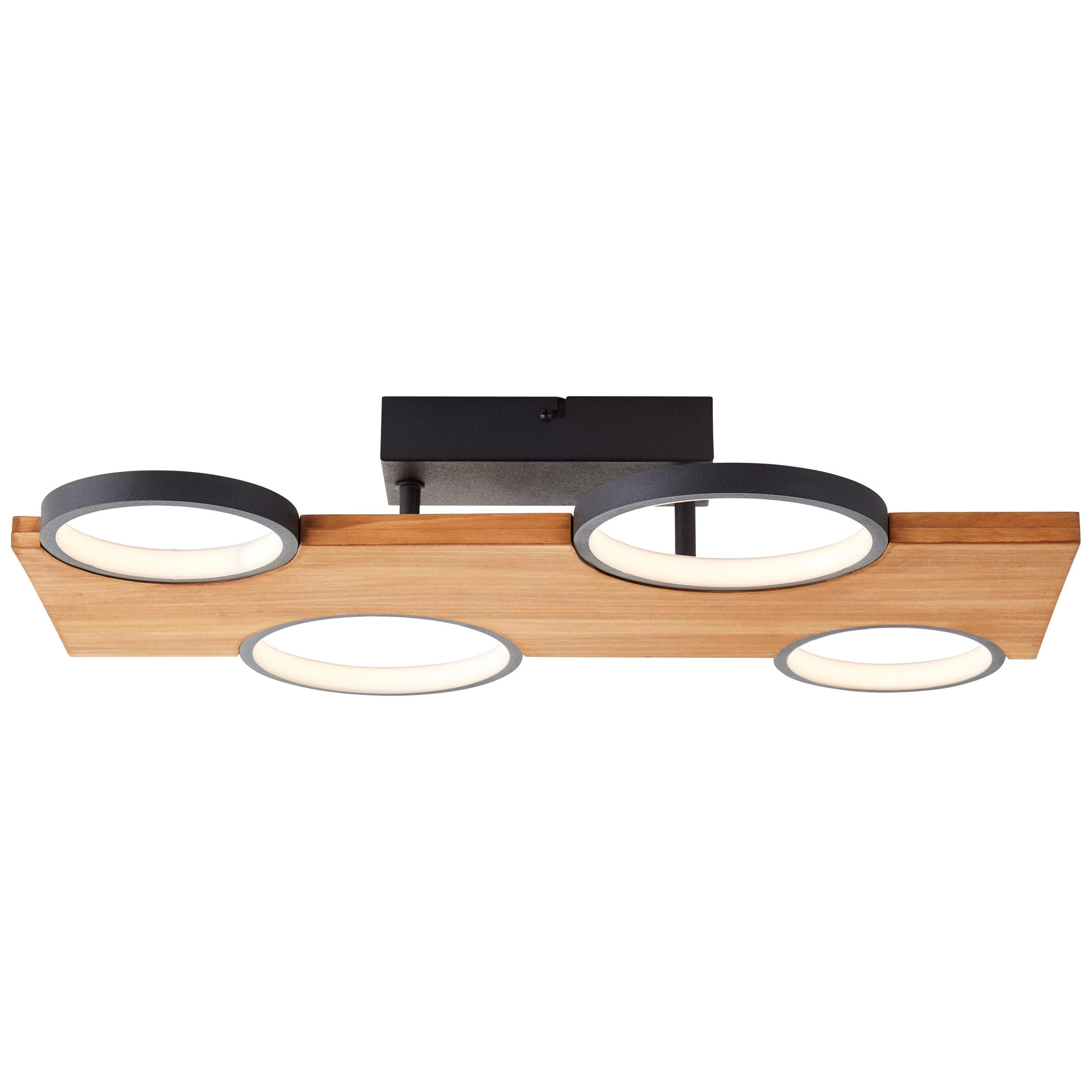 BRILLIANT LED Deckenleuchte Cheesy Schwarz Holz 3400 Lumen