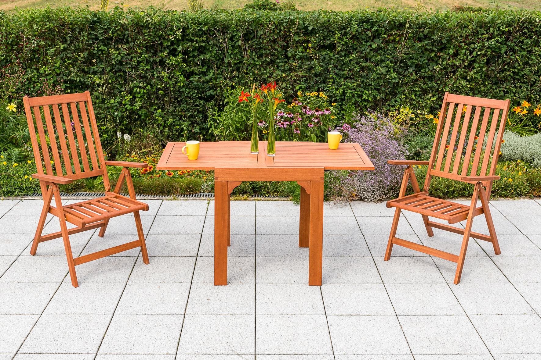 MERXX Garten-Essgruppe Vitoria 3-tlg. Beige Eukalyptus