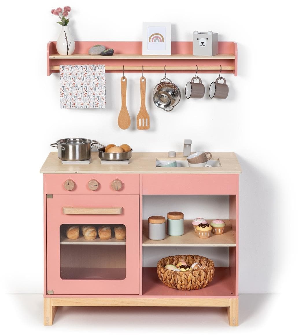 Spielküche MUSTERKIND Magnolia altrosa/natur - Skandinavische Kinderküche