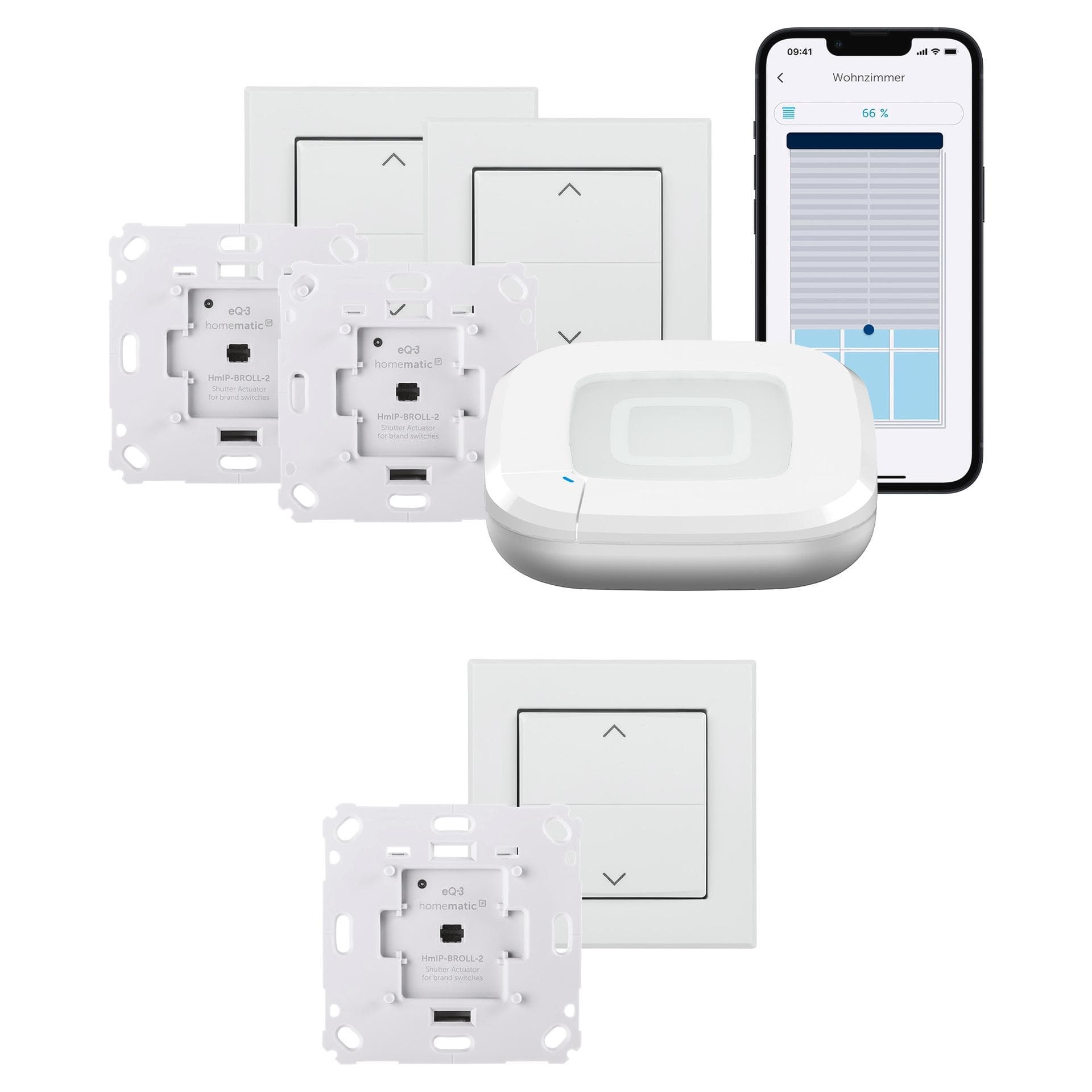 HOMEMATIC IP Smart-Home-Zubehör Starter Set Rollladensteuerung für 3 Rollladen