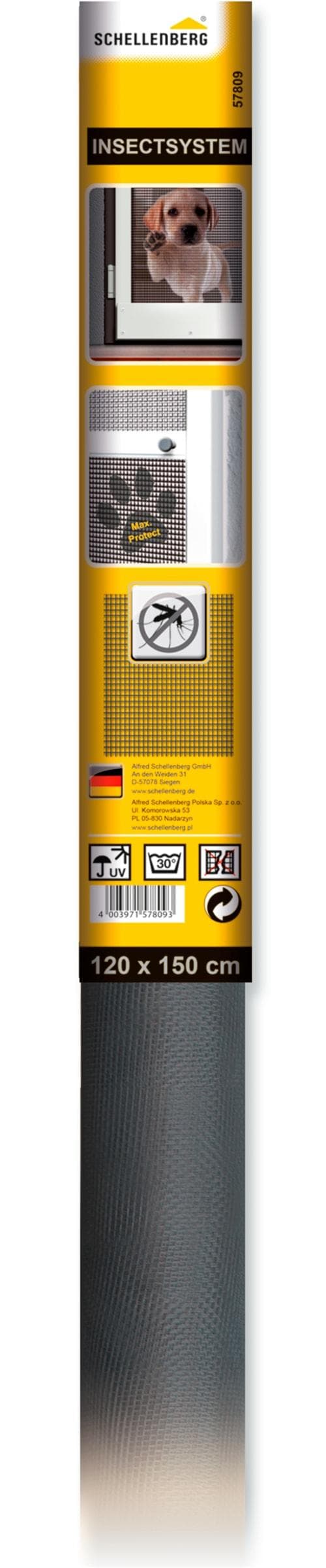 Schellenberg Fiberglasgewebe MAX PROTECT Anthrazit 120 x 150 cm