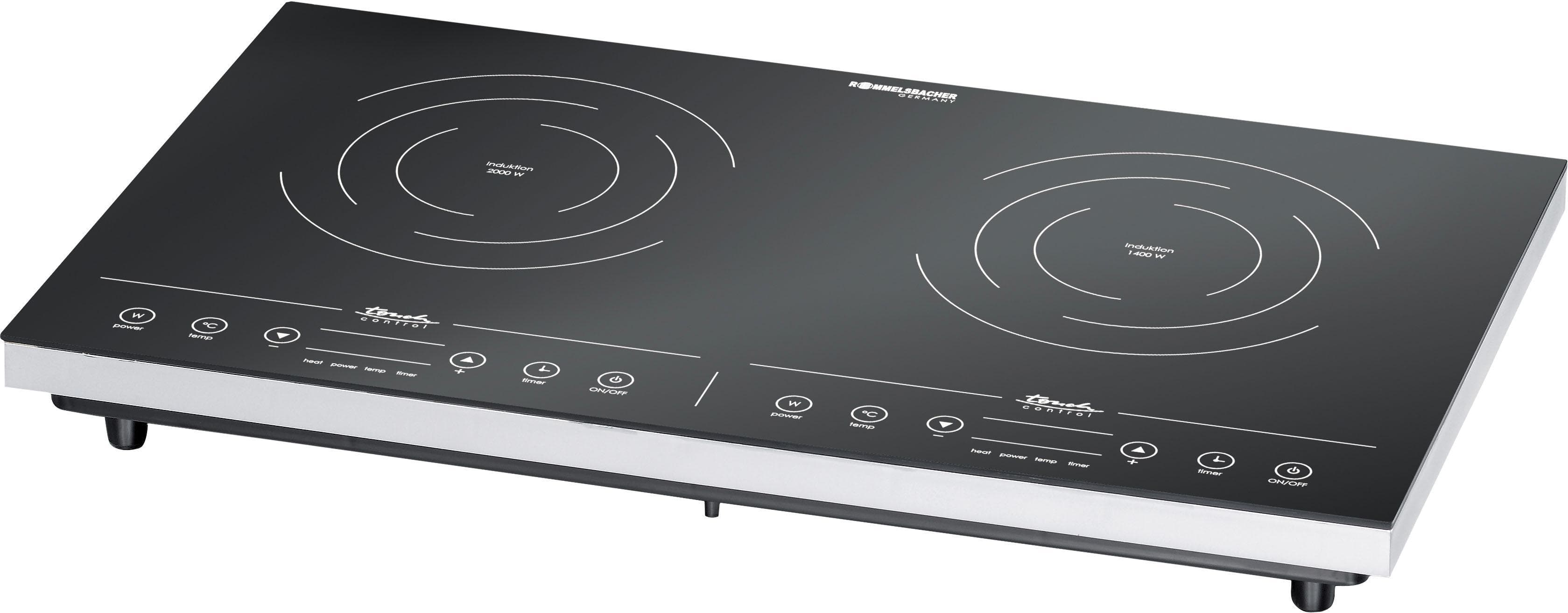 ROMMELSBACHER Doppel-Induktionskochplatte CT 3410/IN Schwarz 3400 Watt