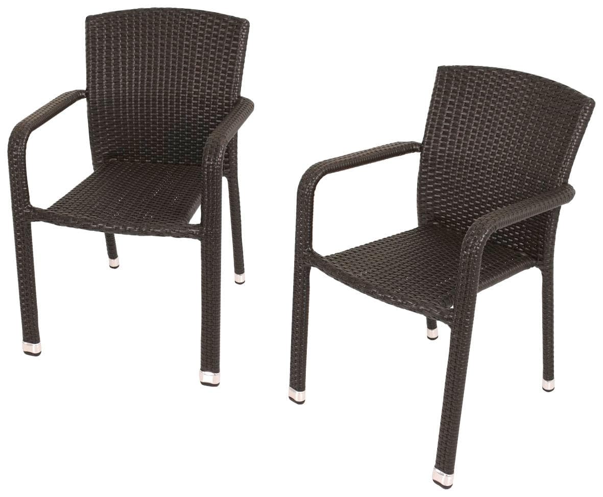 Stapelstuhl aus Kunststoff und Aluminium in Braun