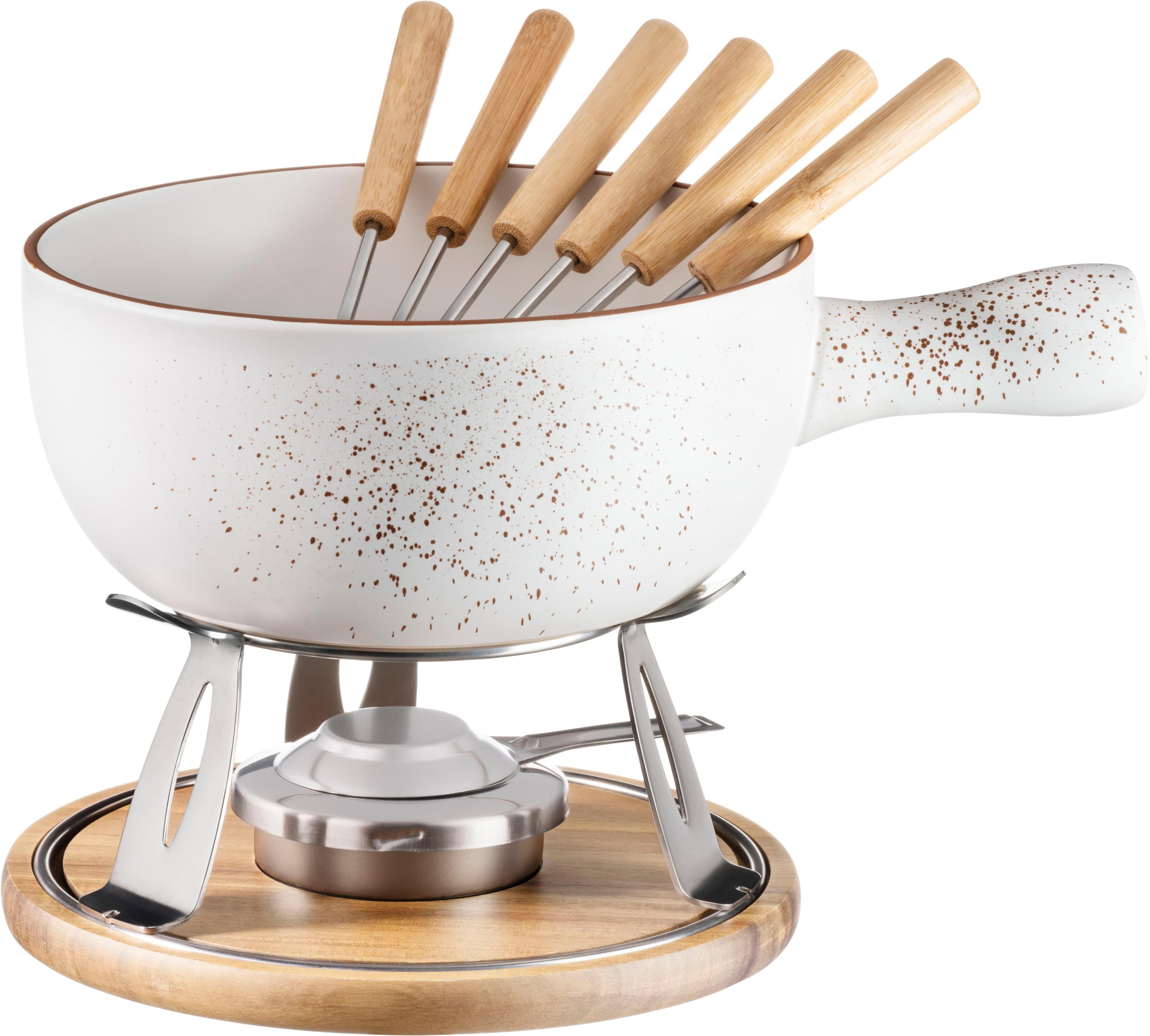 Mäser Käsefondue Set Pintar Braun Creme Keramik 2,6 Liter