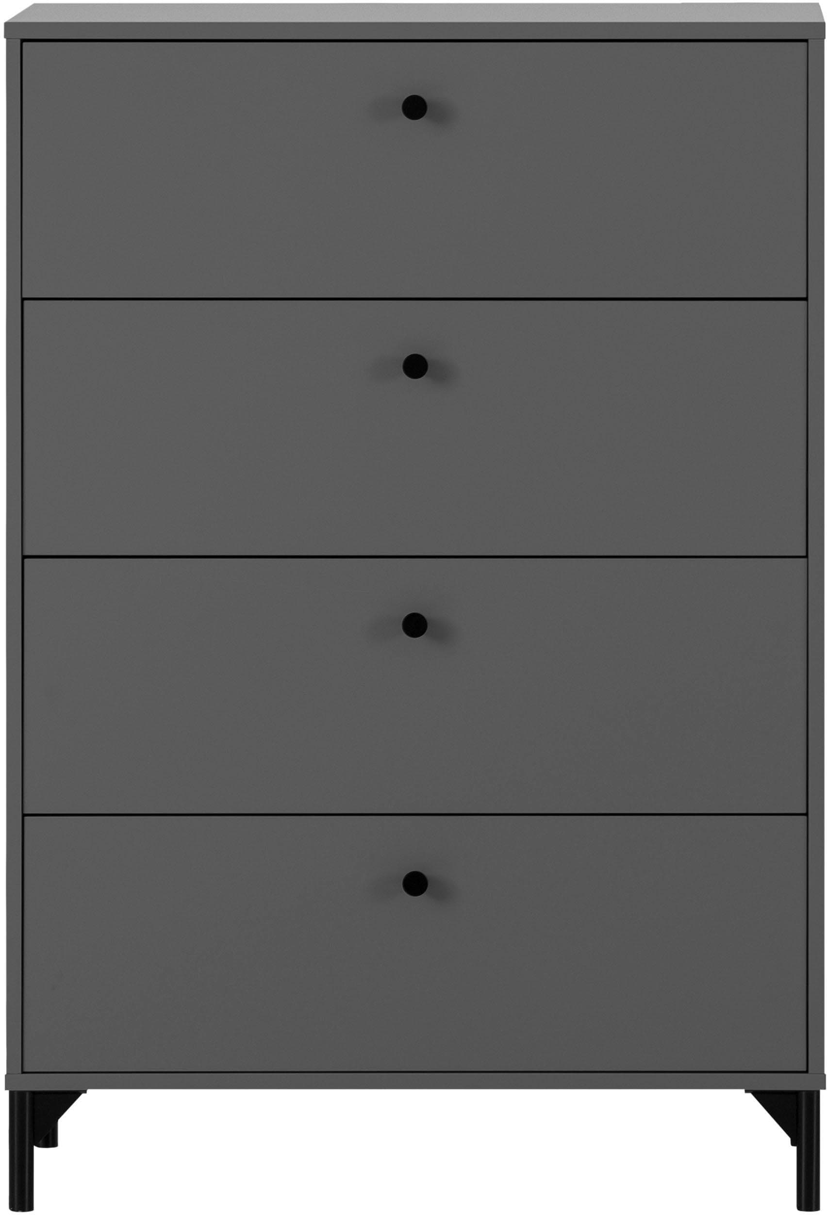 SCHILDMEYER Kommode Smash 80 cm Anthrazit 4 Schubladen