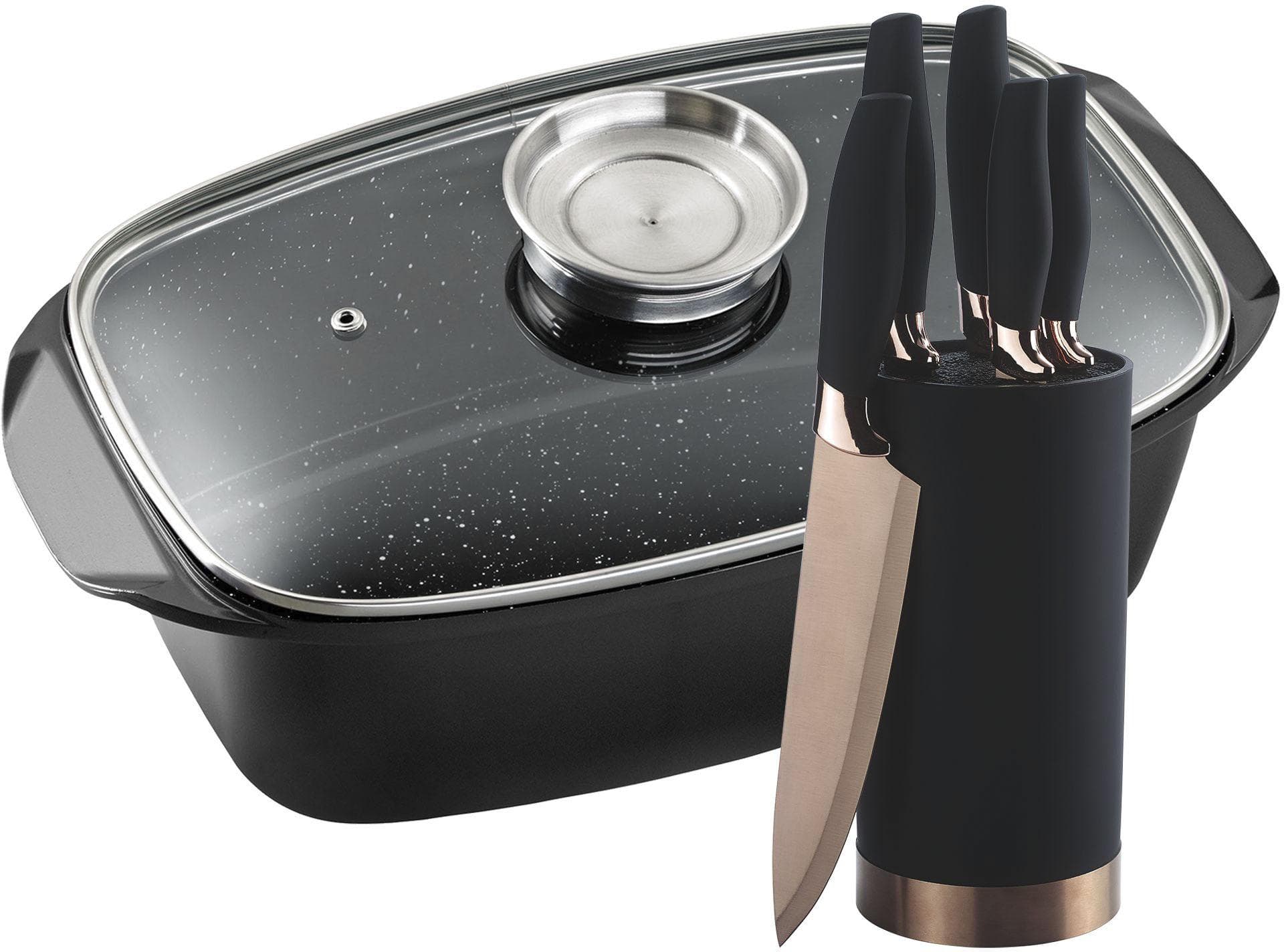 KING® Aluguss-Bräter 5 Liter Schwarz Antihaft-Keramikbeschichtung