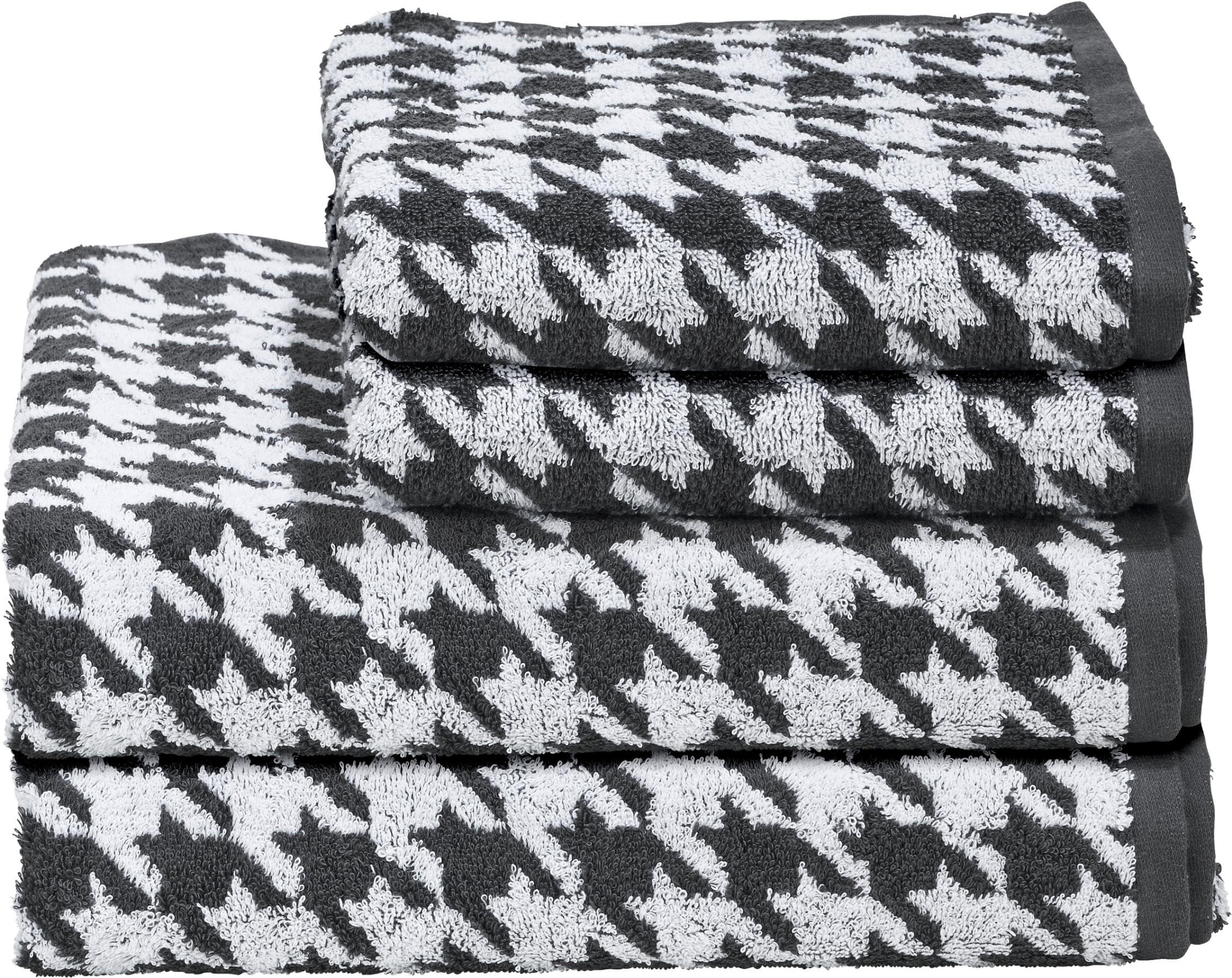 done.® Handtuch Set Daily Shapes Bird: Jacquard-Walkfrottier mit Modernem Muster