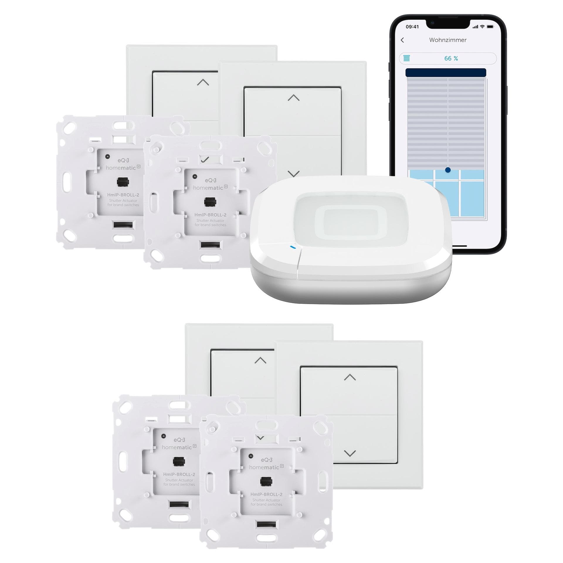 HOMEMATIC IP Starter Set Rollladensteuerung für 4 Rollladen