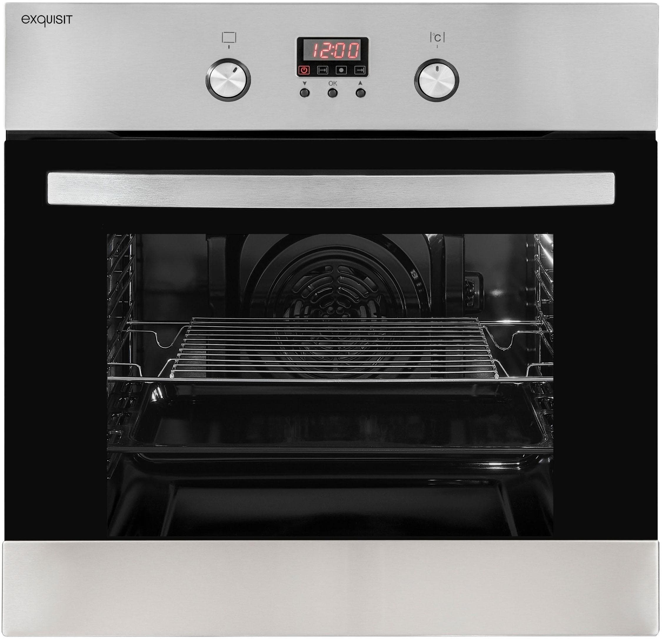 EXQUISIT Backofen EBE 65-1H Silber Heißluft & Pizzastufe