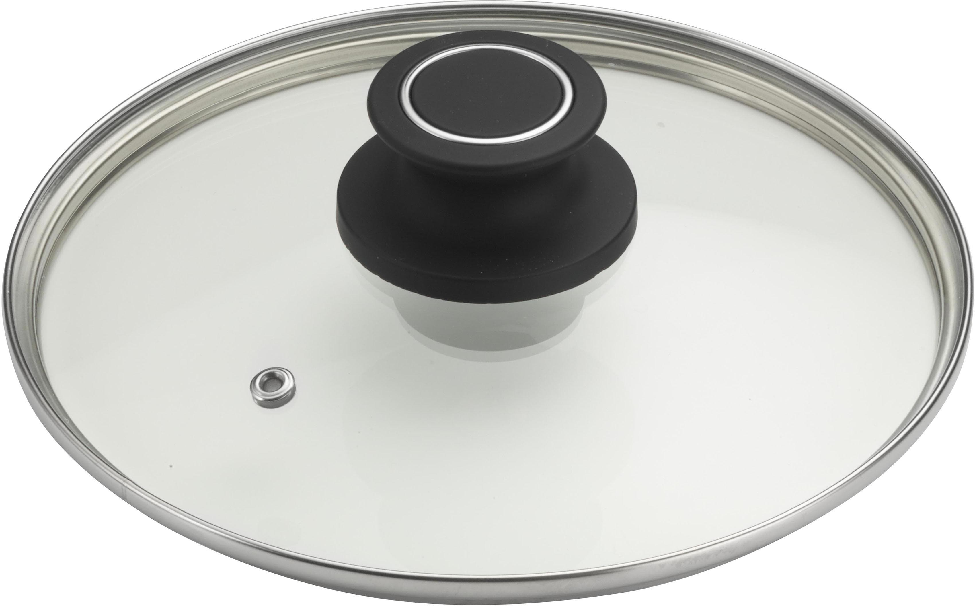 PINTINOX Power Deckel Schwarz 24cm Edelstahl Glas Kunststoff