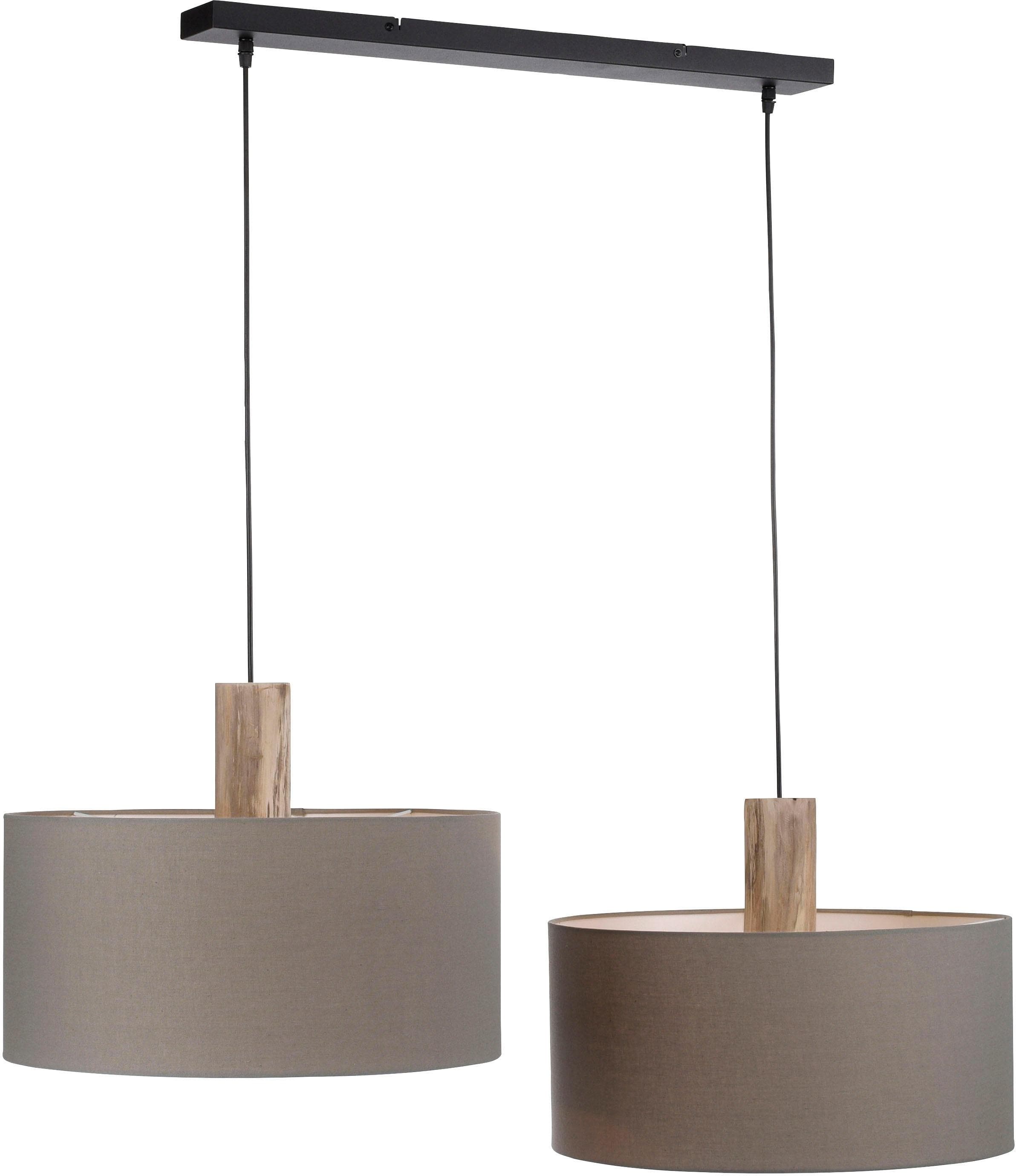 JUST LIGHT Pendelleuchte LINEN Grau 2-flammig Skandinavisch