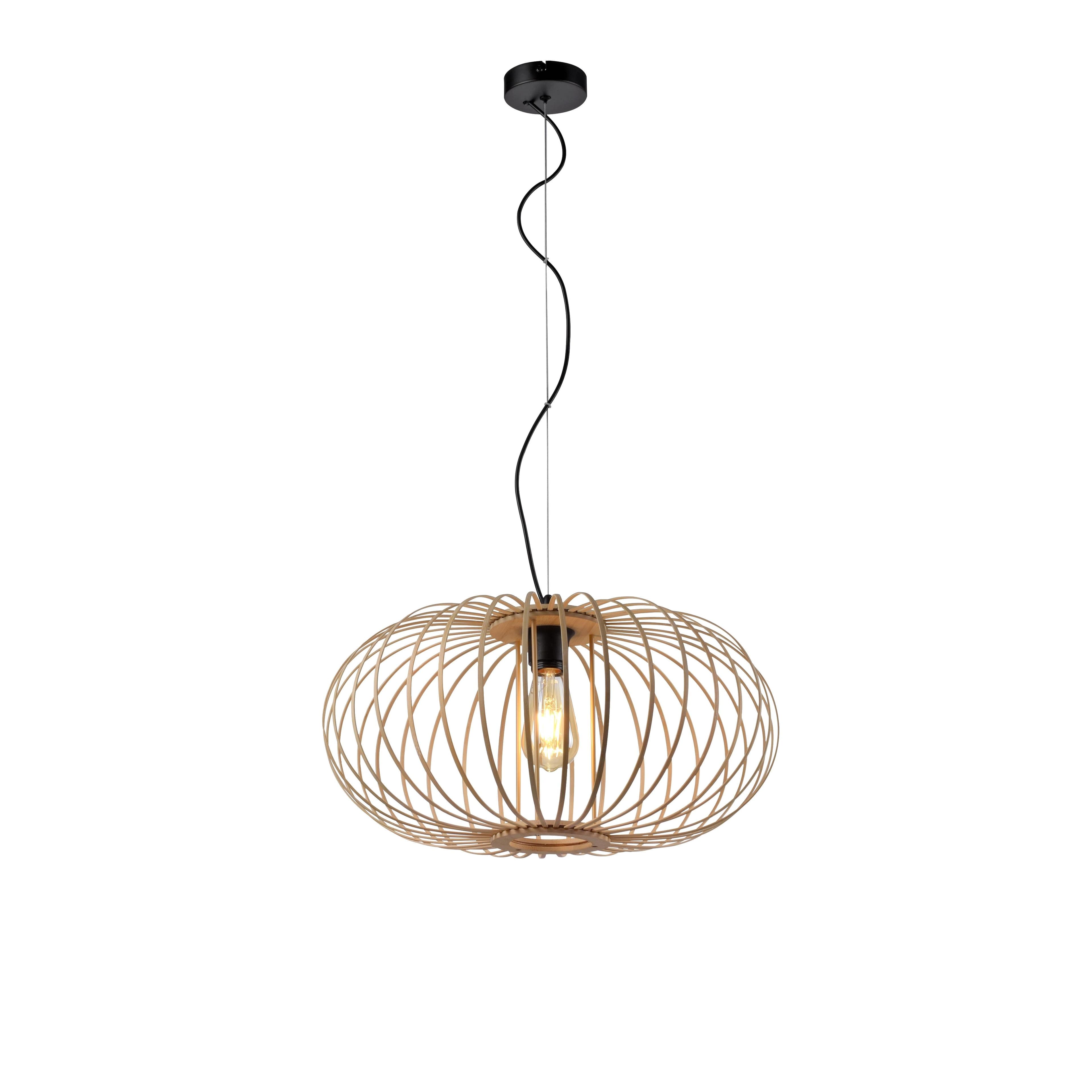 JUST LIGHT Pendelleuchte RACOON Braun Sperrholz