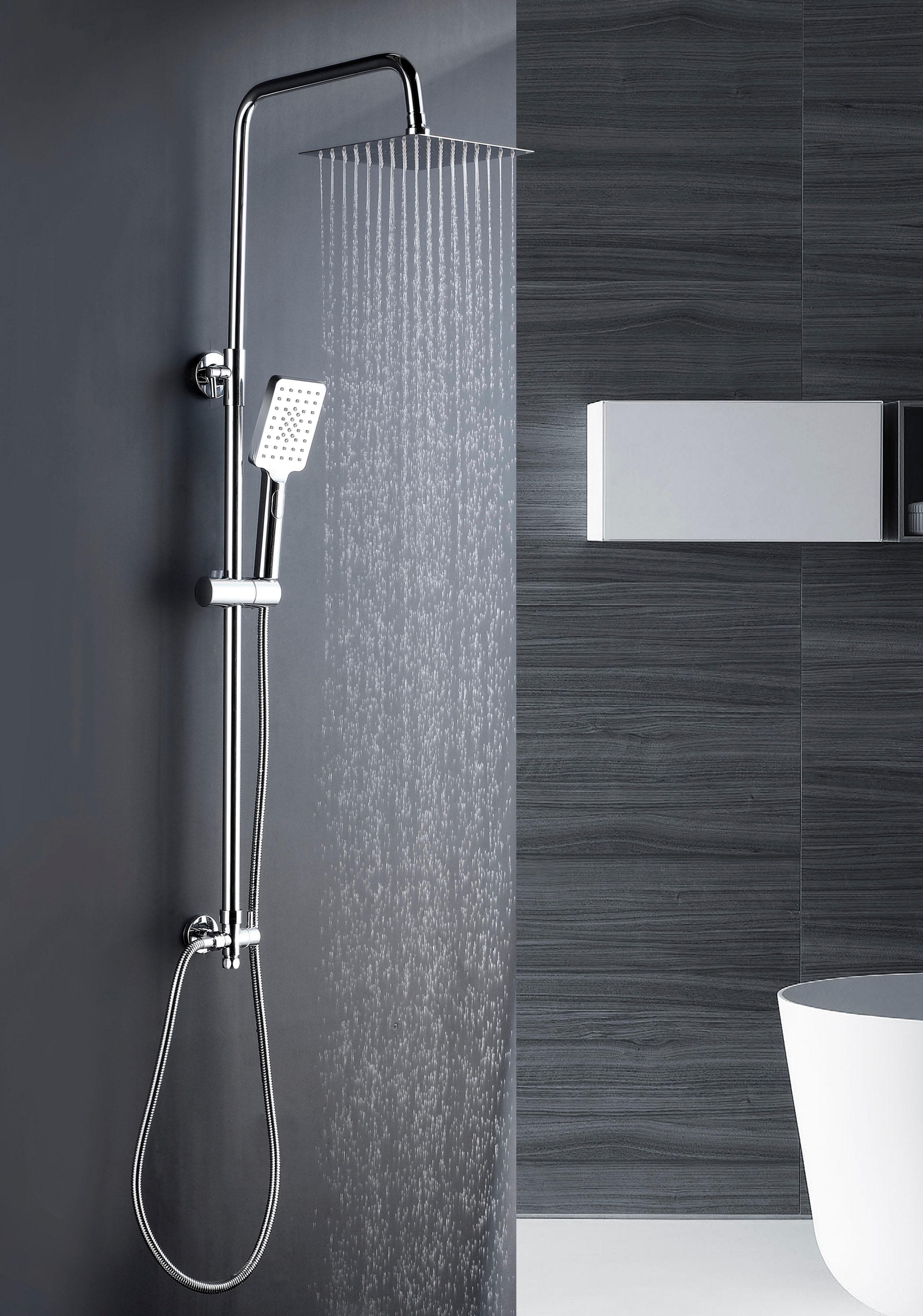 Duschsystem MARWELL "Bayala square" Silber mit Thermostat