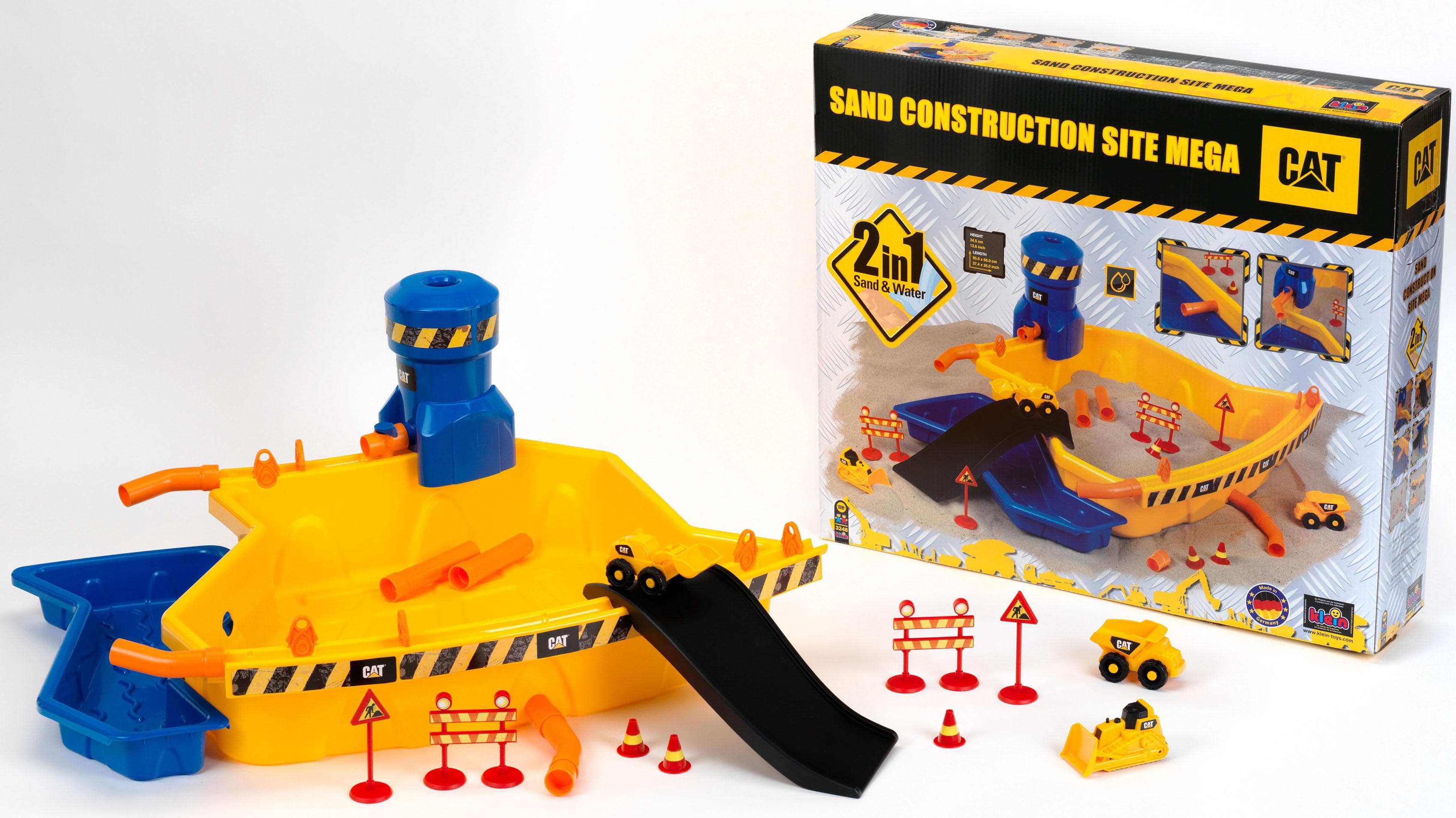 KLEIN Spielzeug-Radlader CAT Sandbaustelle Mega bunt