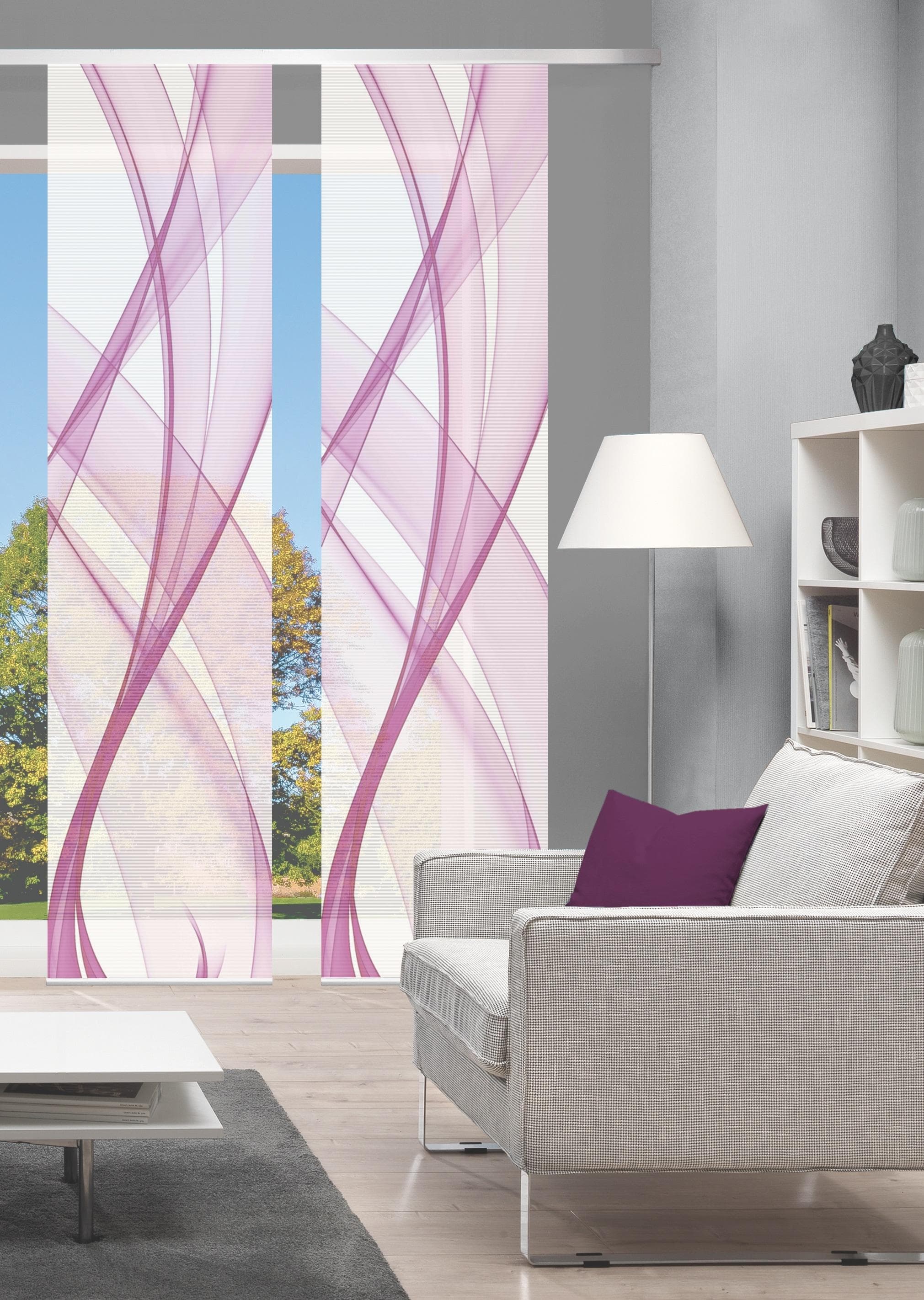 Vision Schiebegardine PACOLIA Bambus Optik Pink