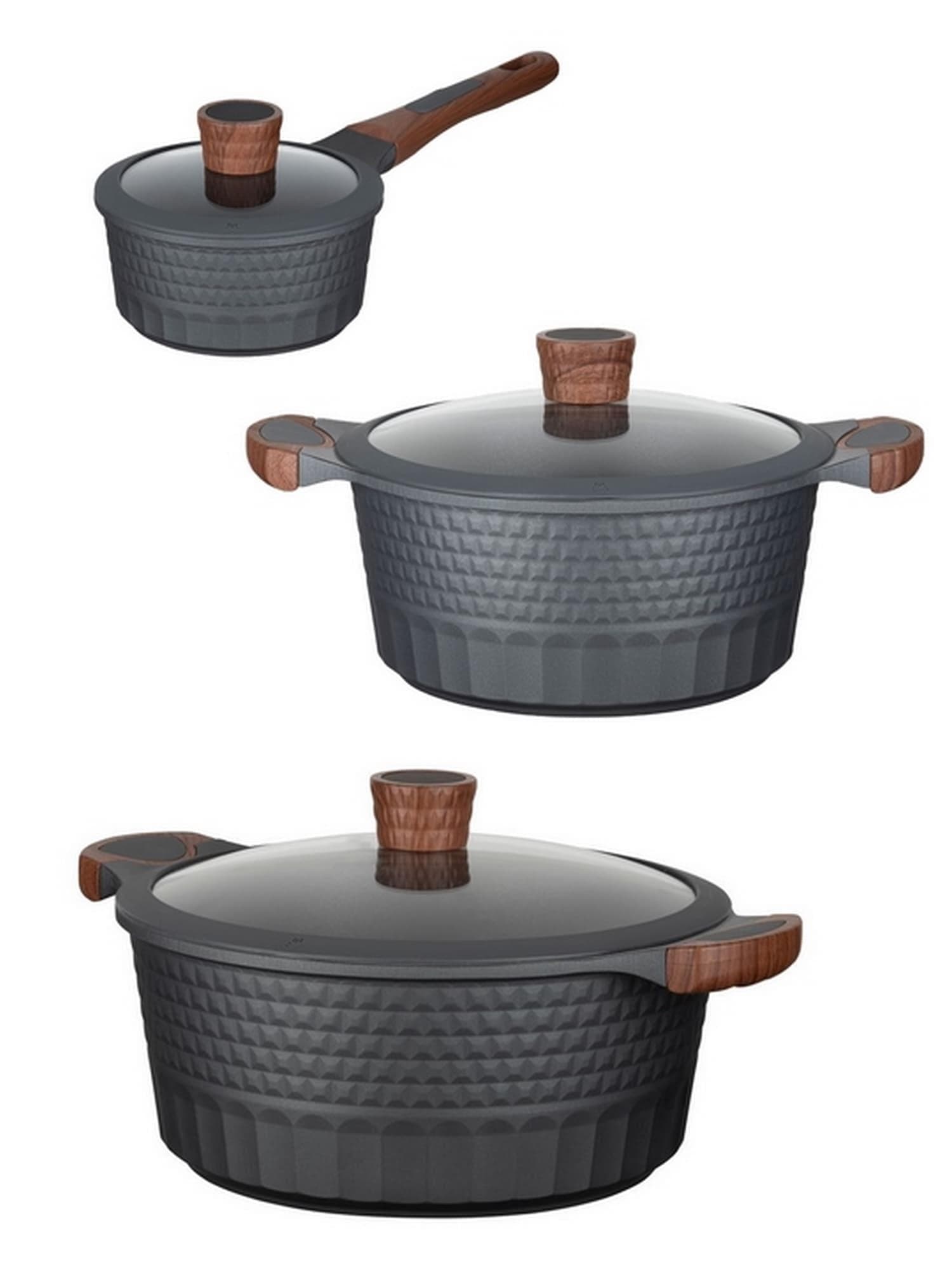 Topf-Set RESTO KITCHENWARE Capella mit Antihaftbeschichtung und spülmaschinenfest, schwarz, für alle Herdarten
