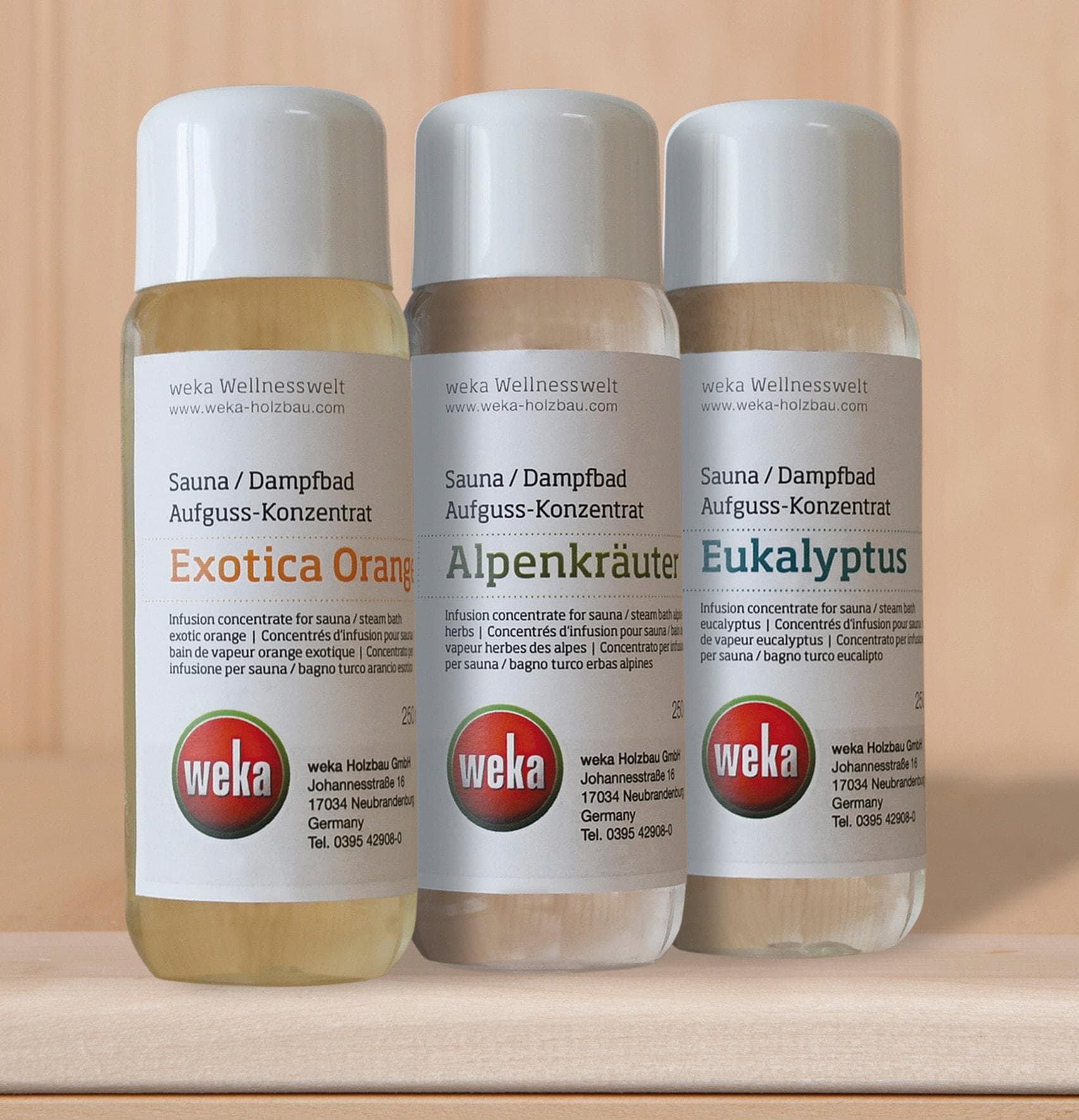WEKA Aufgusskonzentrat Eukalyptus, Exotica Orange und Alpenkräuter 3-St