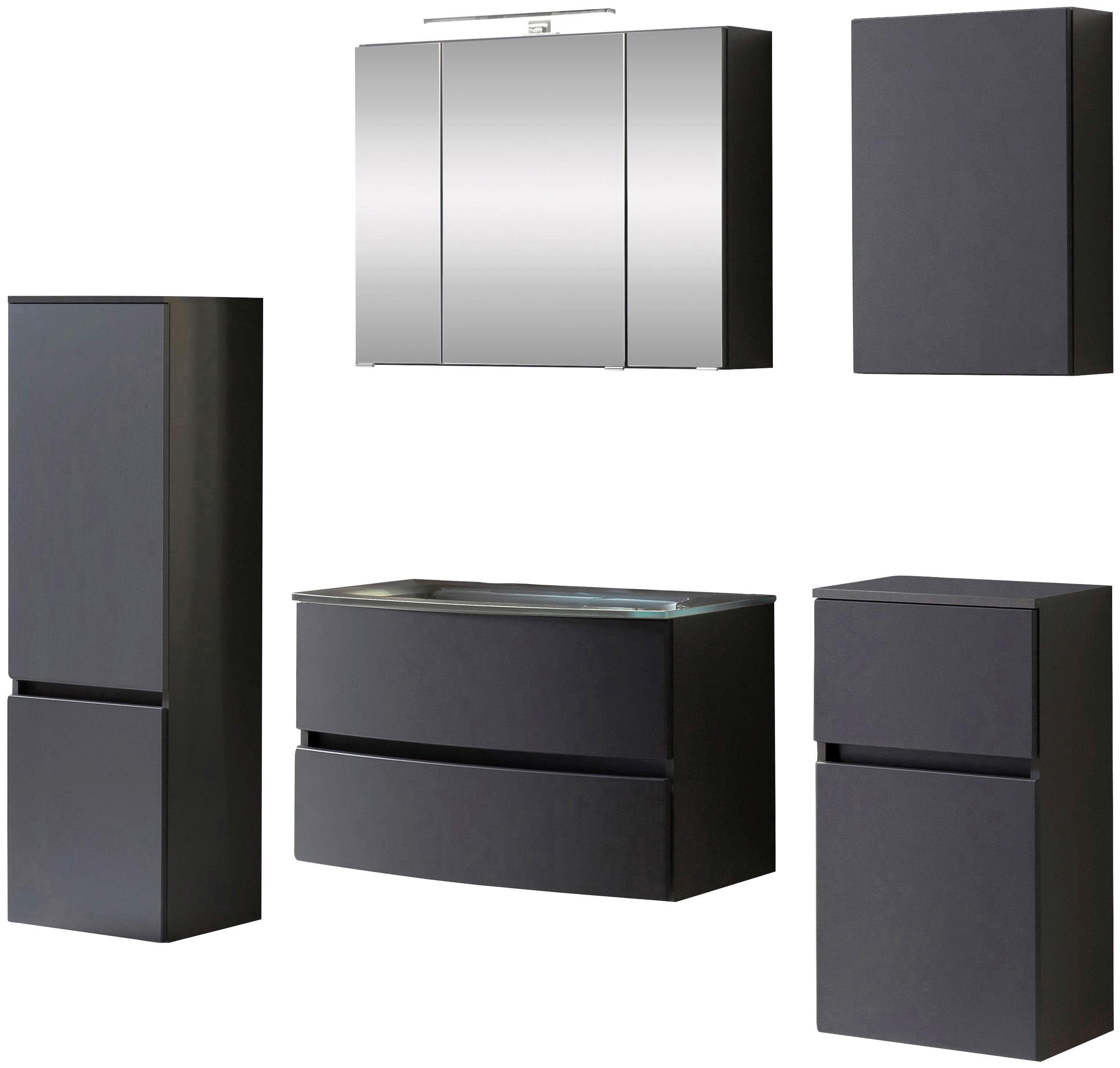 Welltime Badezimmer-Set Kaunas Matt Grau/Grau 1508075203