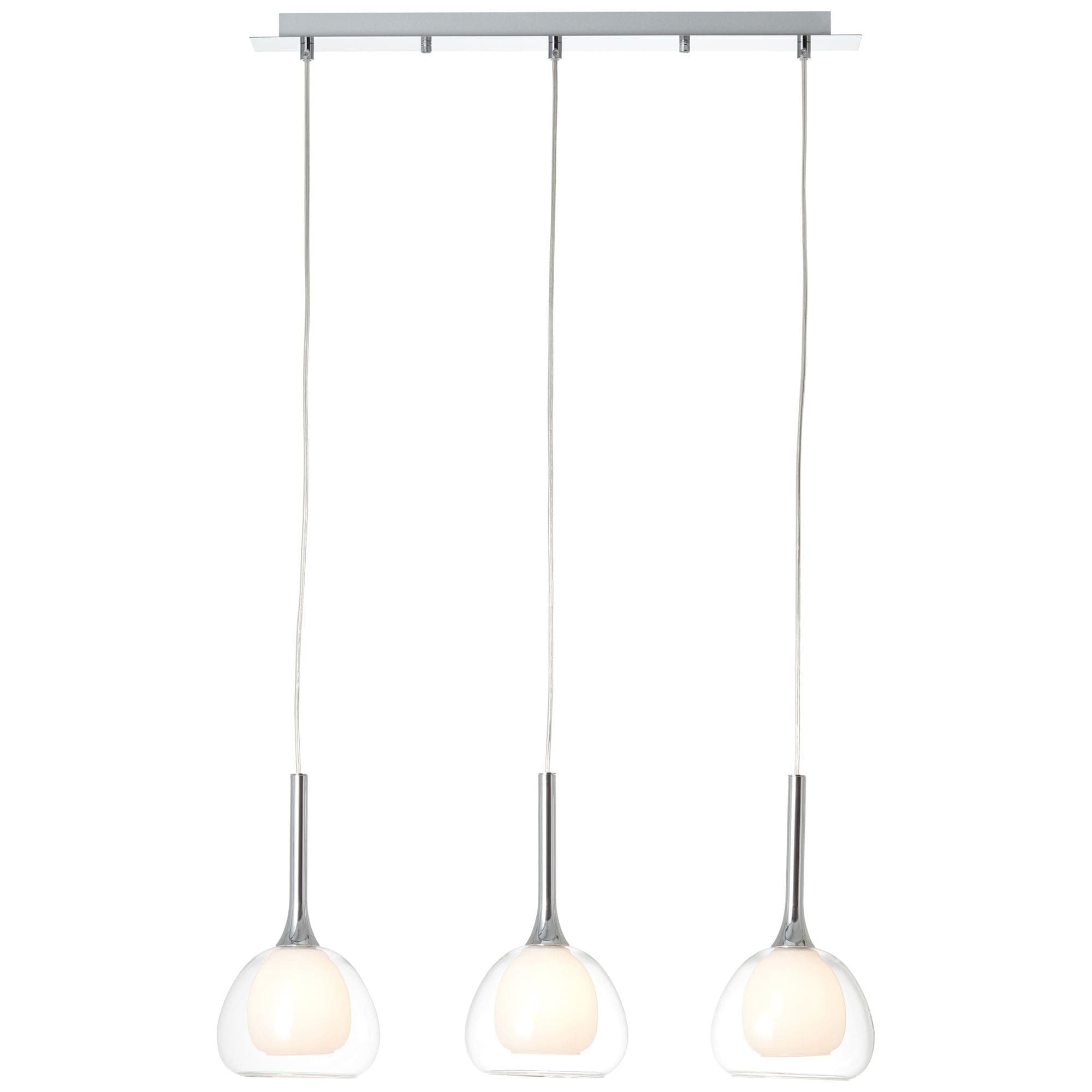 BRILLIANT Pendelleuchte Hadan 3-flammig chrom/weiß-transparent