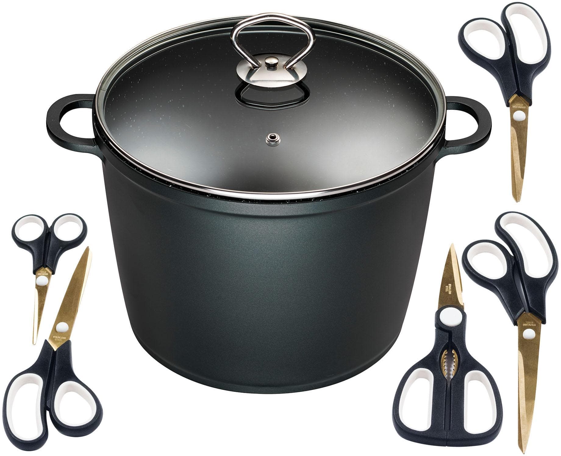 KING XXL-Kochtopf 7L Ø24cm Schwarz Induktion Keramikbeschichtung