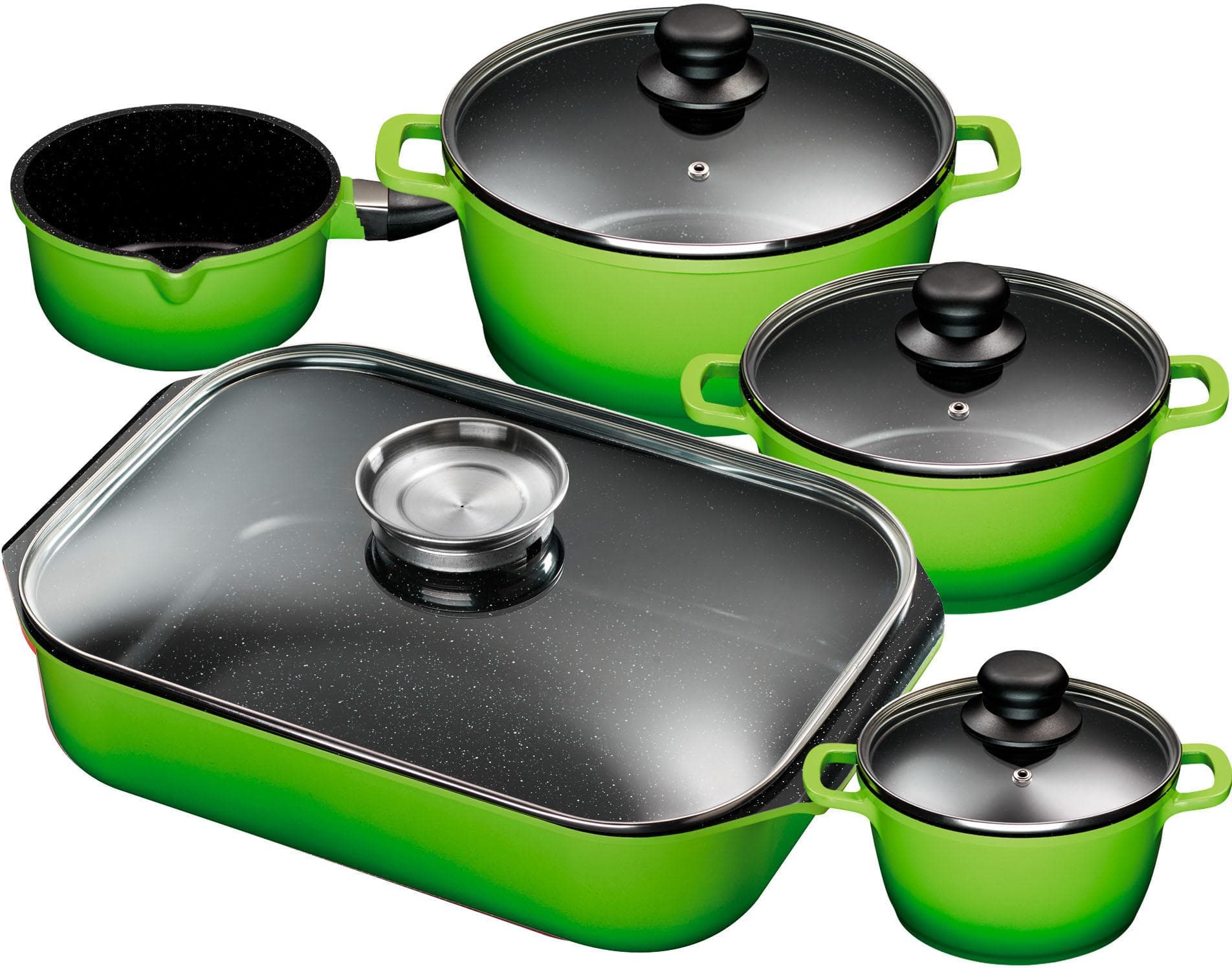 KING Kochtopfset 4-teilig Grün Aluguss Induktion