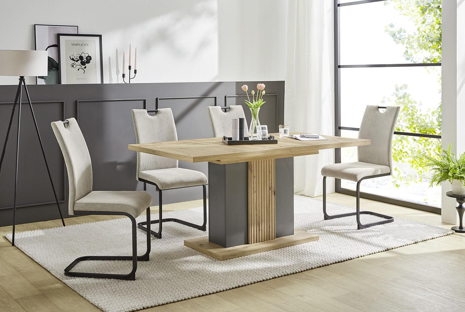 Freischwinger Max Jockenhöfer Hellgrau Metallgestell