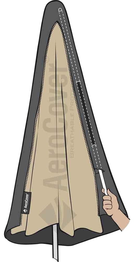 AeroCover Ampelschirm-Schutzhülle Anthrazit - Atmungsaktiv & Wasserdicht