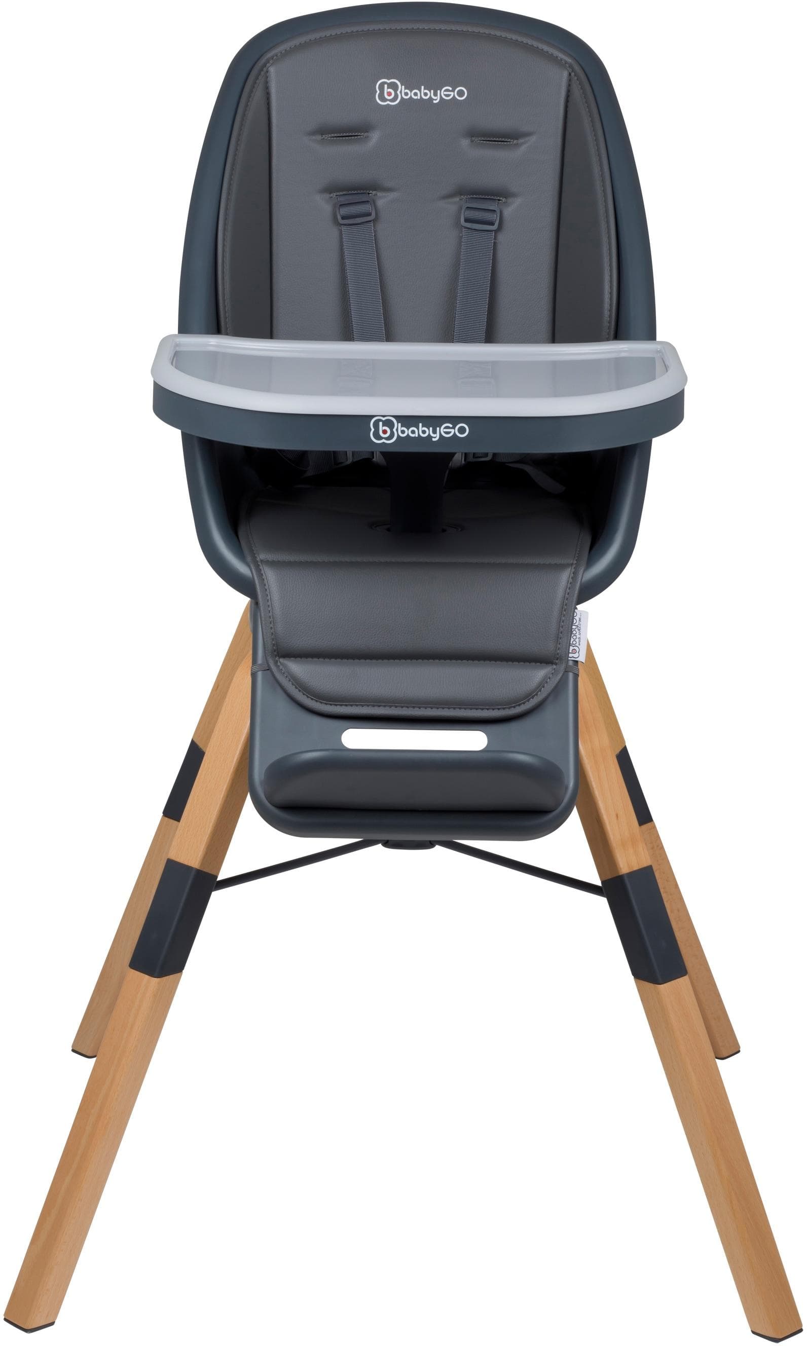 BabyGo Hochstuhl Carou Grau mit 360° Drehfunktion