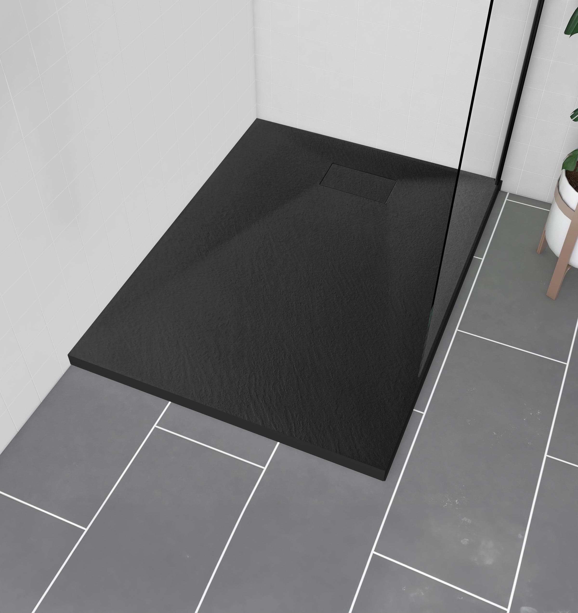 MARWELL Duschwanne Schiefer Anthrazit 120x90 cm